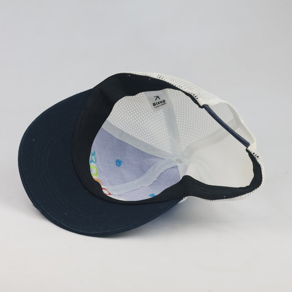 Thrifted Coupang Blue White Mesh Corporate Snapback Cap | 10106