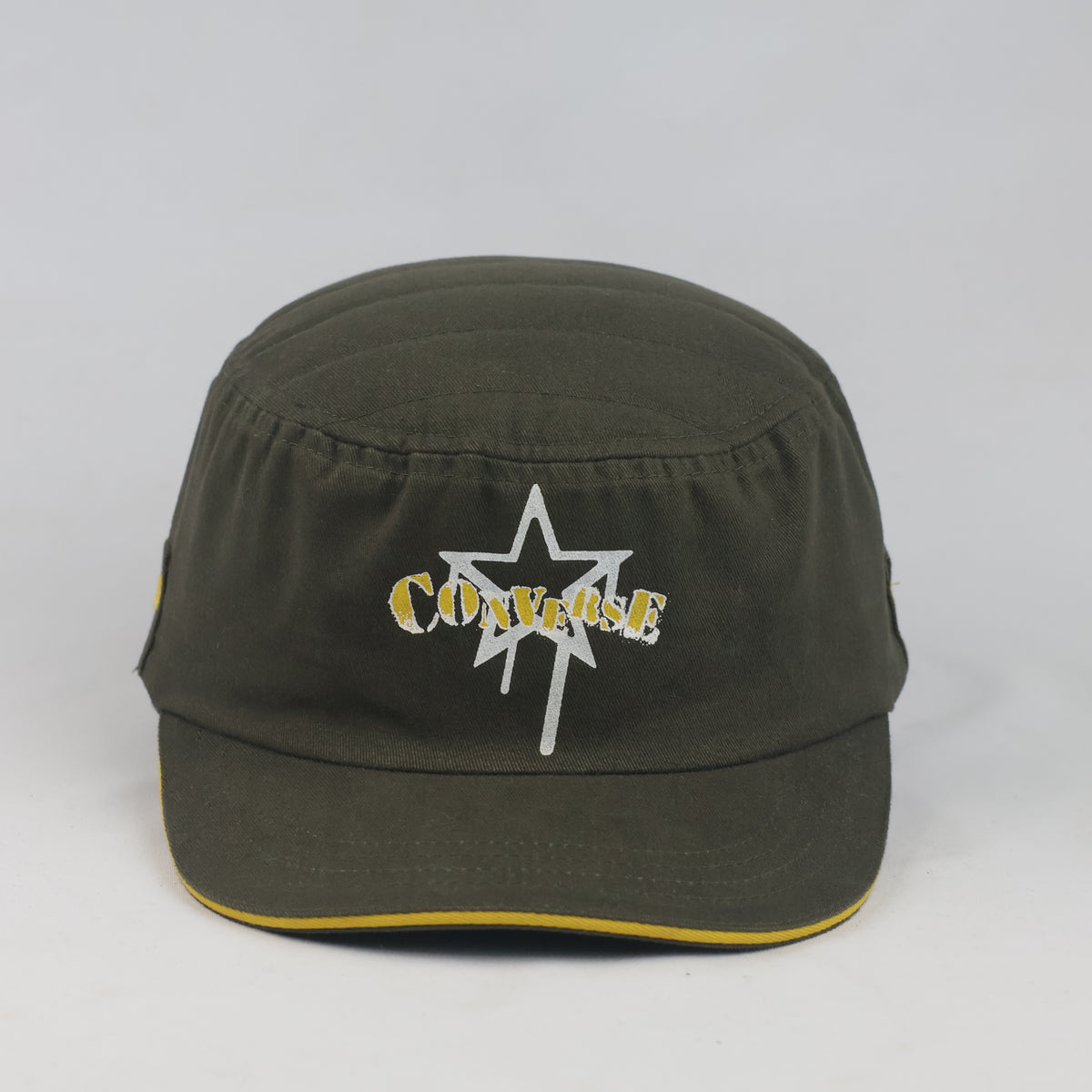 Thrifted Converse Army Green Quilted Top Strapback Hat | 10109