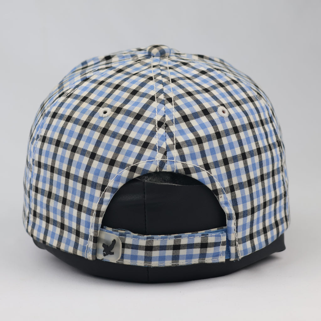 Thrifted V Fashion Eagle Checkered Cap with Metallic Eagle Pin