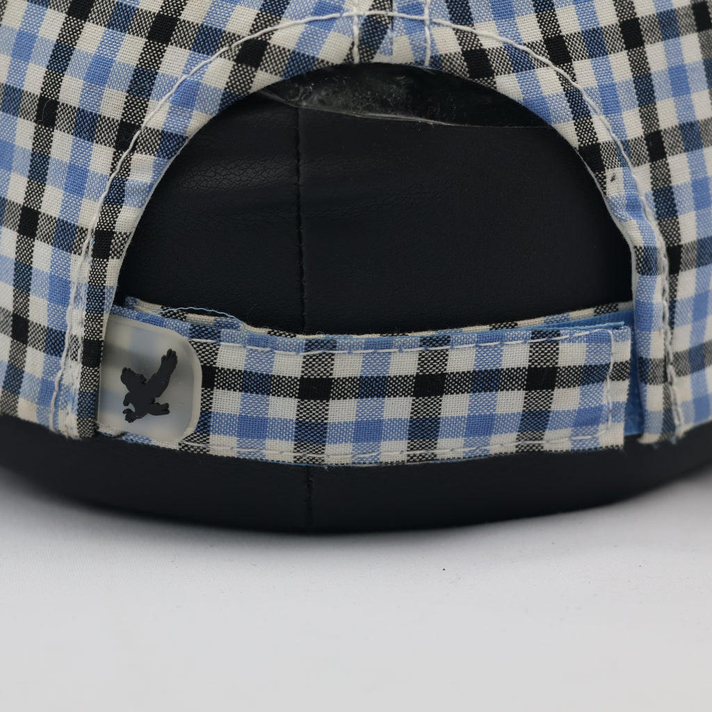 Thrifted V Fashion Eagle Checkered Cap with Metallic Eagle Pin
