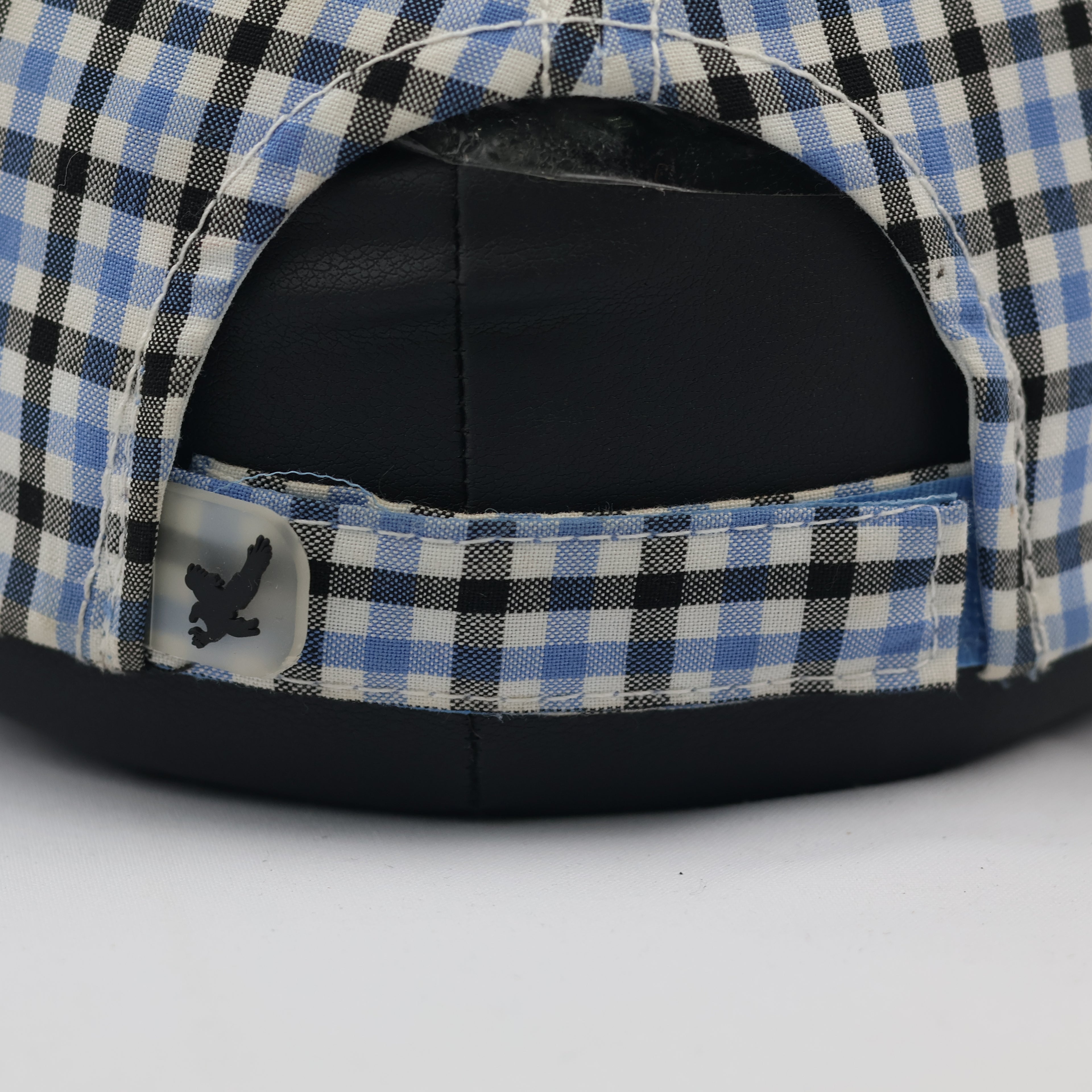 Thrifted V Fashion Eagle Checkered Cap with Metallic Eagle Pin