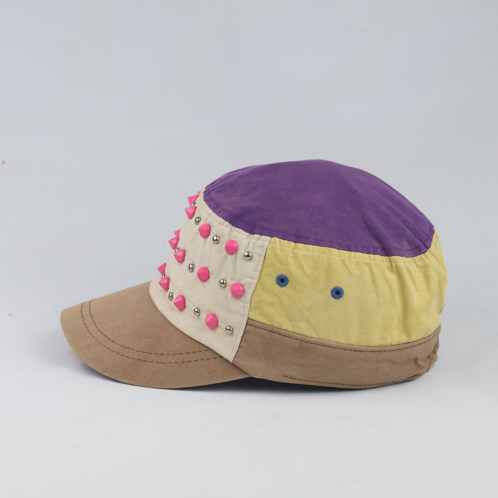 Thrifted Chunlim Pink Studded Multi-Color Military Cap | 10112