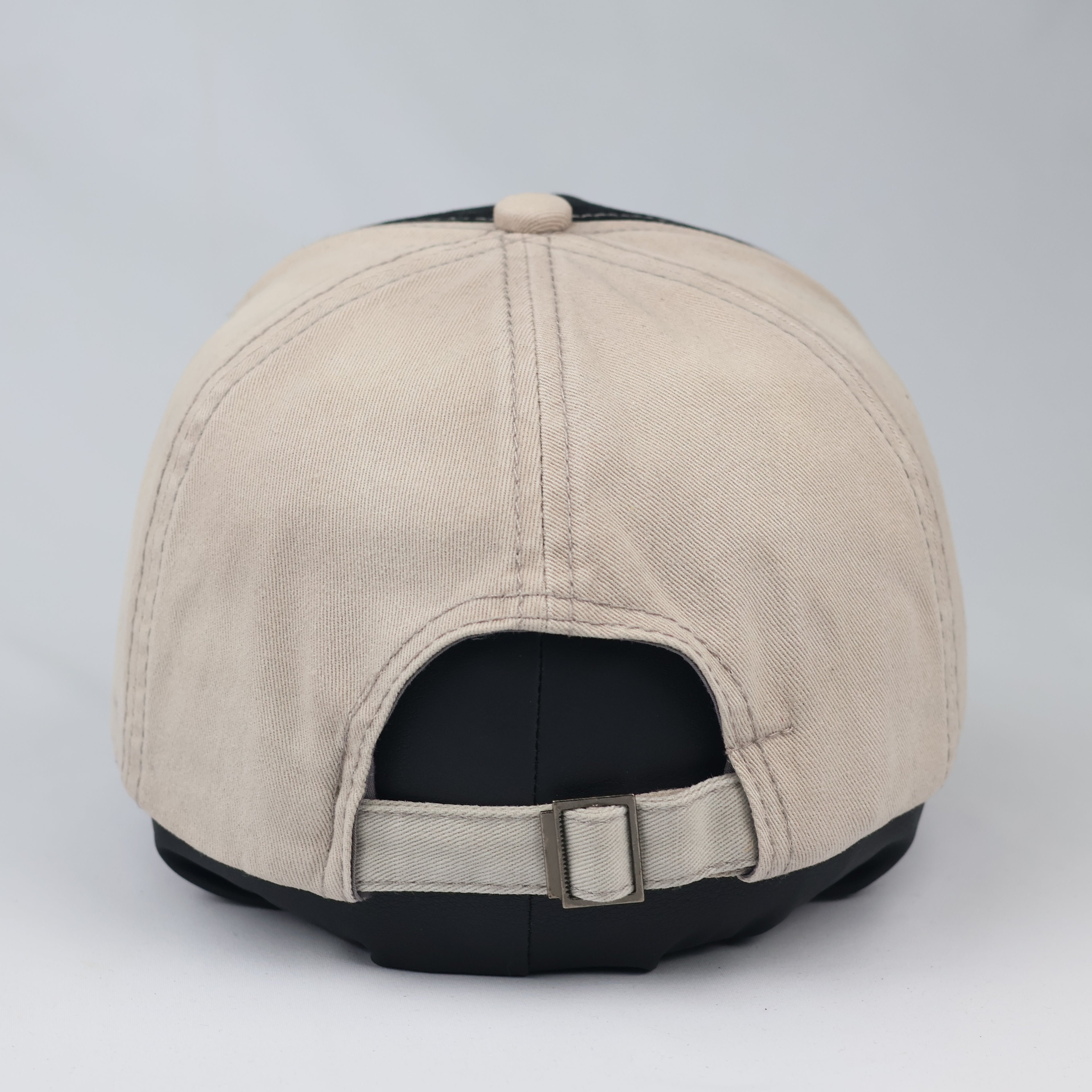 Vintage "Beauty" Script Embroidered Baseball Cap – Beige & Black
