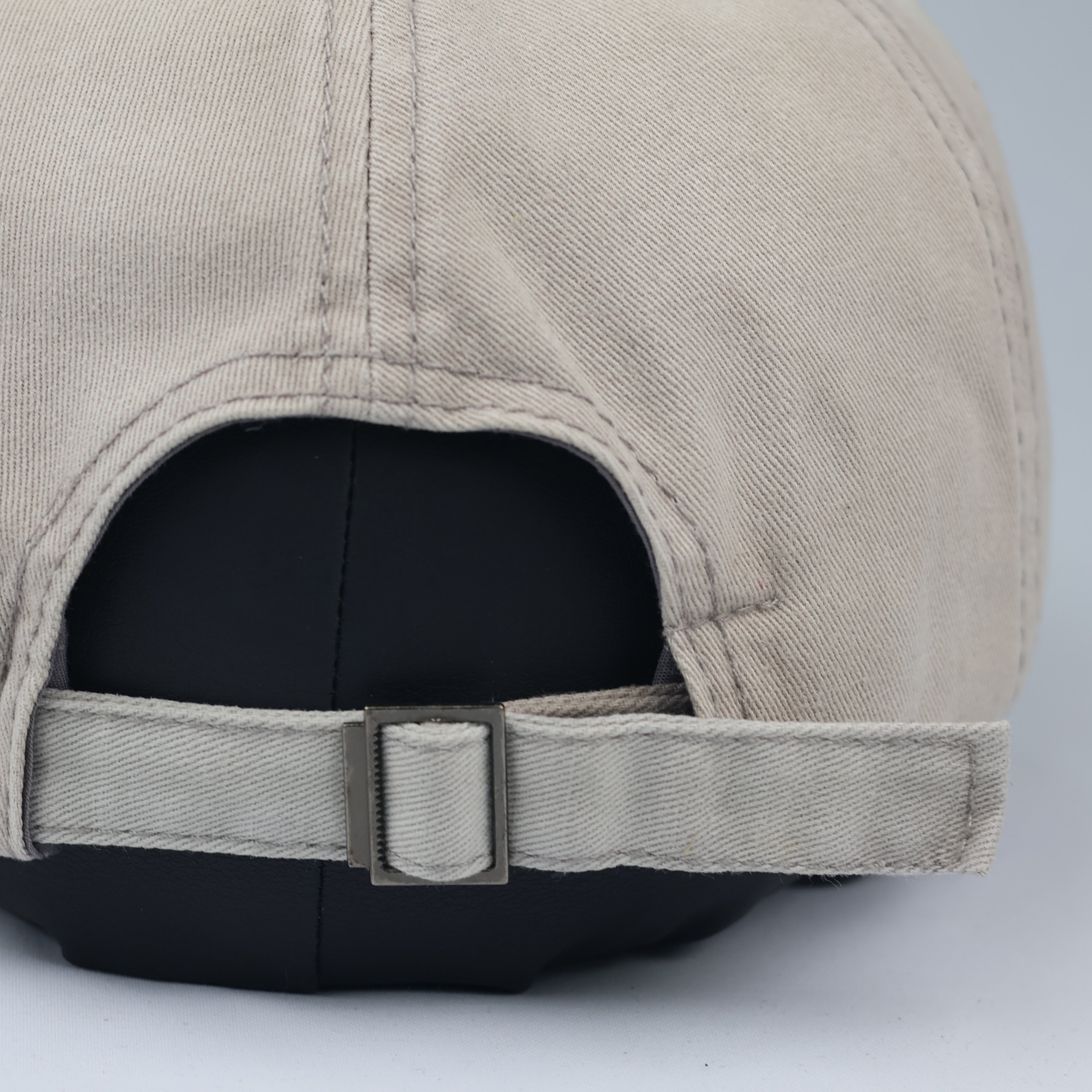 Vintage "Beauty" Script Embroidered Baseball Cap – Beige & Black
