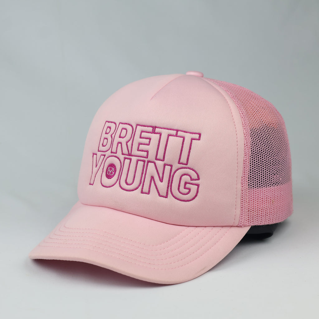 rett Young Official Tour Merchandise Pink Trucker Thrifted Hat – Women's Cap