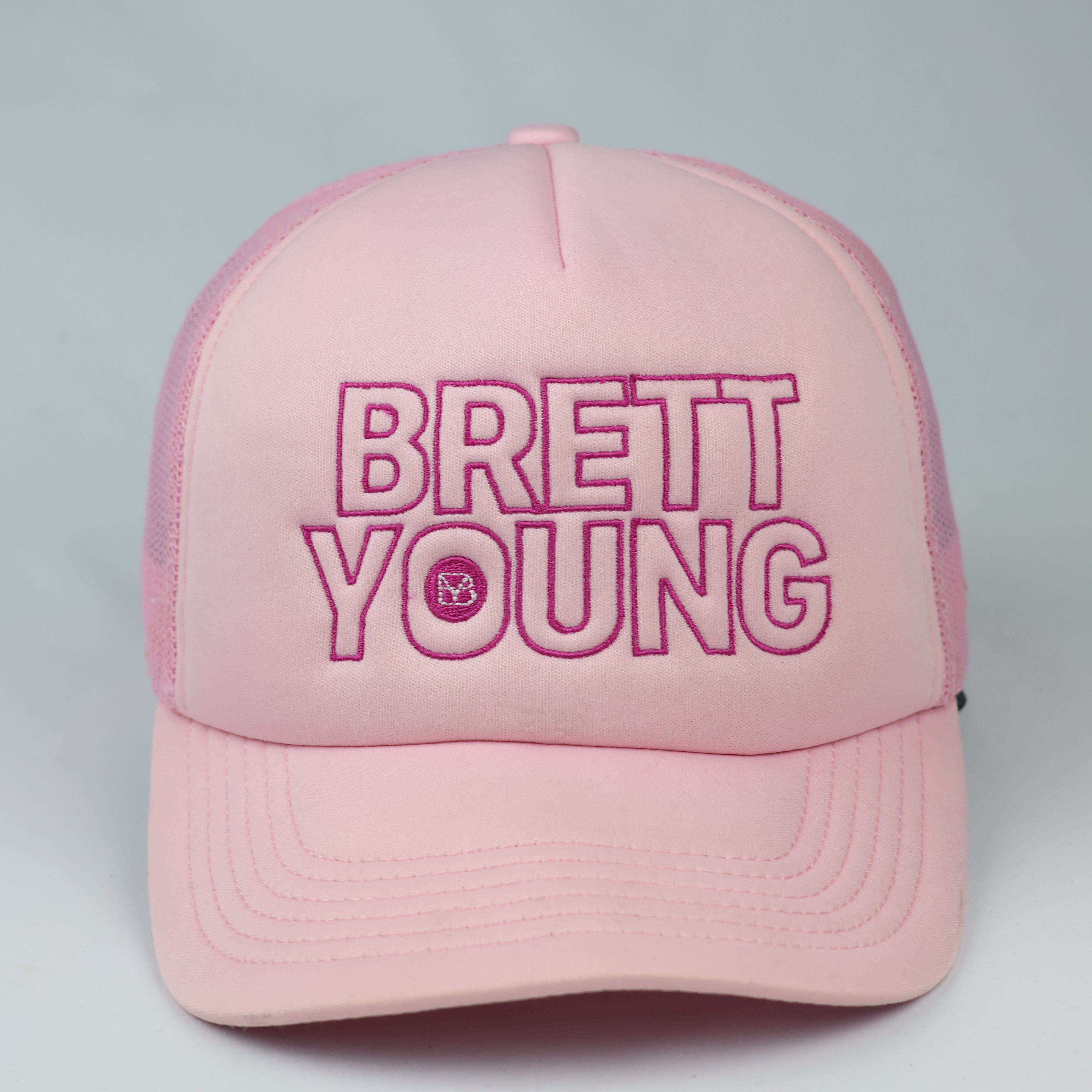 rett Young Official Tour Merchandise Pink Trucker Thrifted Hat – Women's Cap