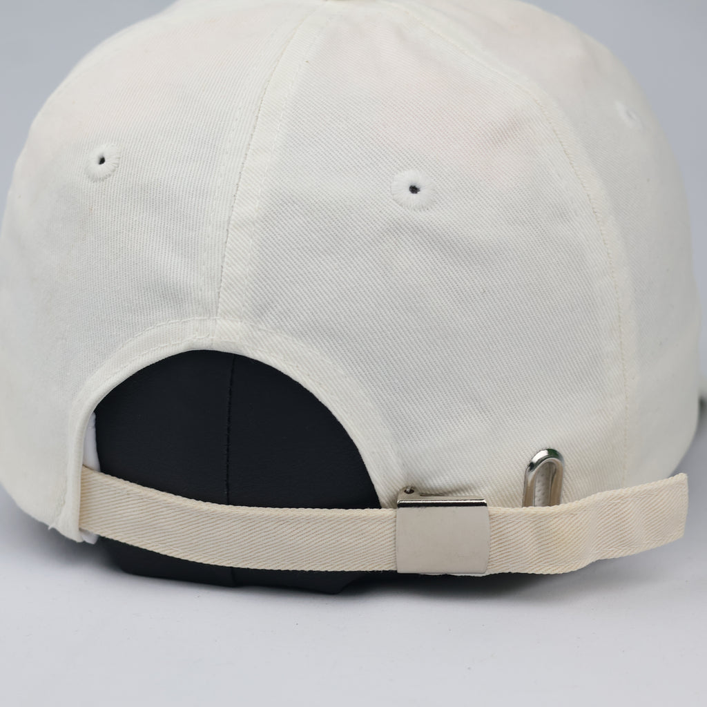 Minimalist "NOTHING" Aesthetic Baseball Cap – Cream & Teal Streetwear