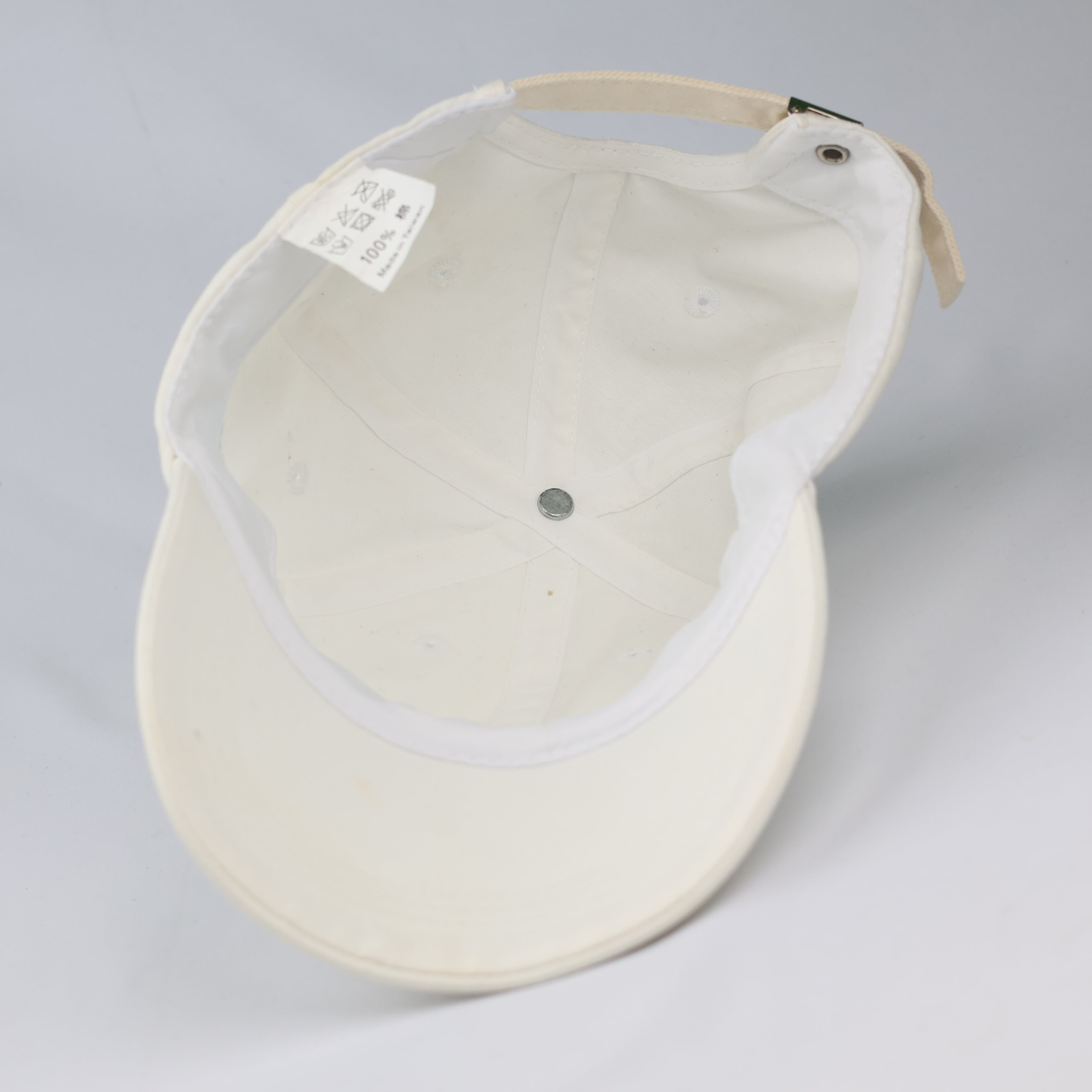 Minimalist "NOTHING" Aesthetic Baseball Cap – Cream & Teal Streetwear