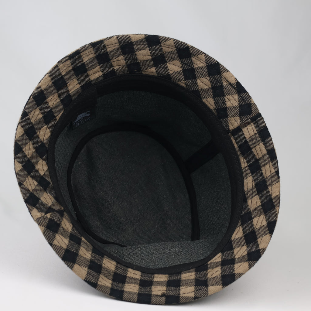 Thrifted Brown Checkered Soft Casual Trilbies Cap