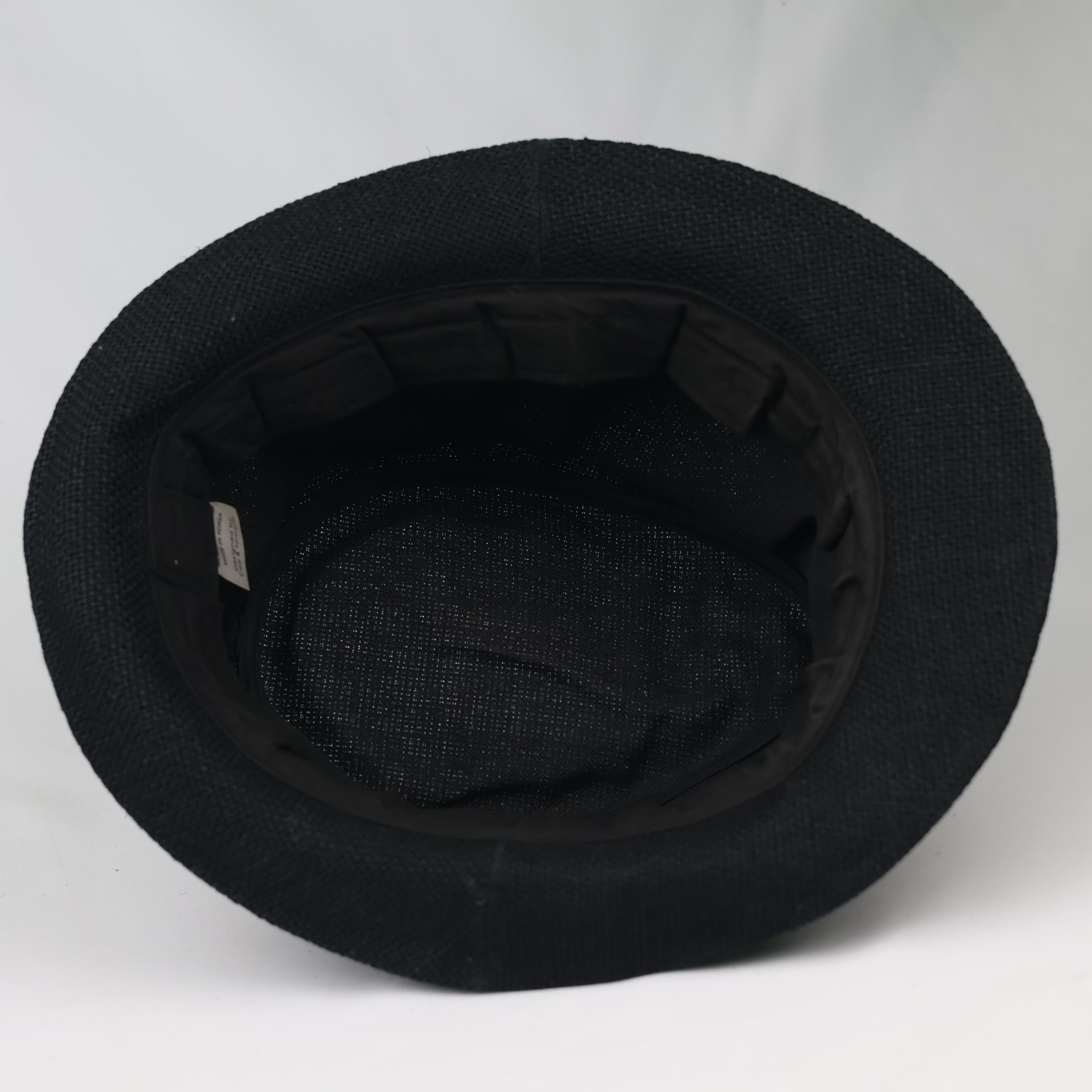 Thrifted Black Straw Fedora Hat | Multi-Color Striped Band