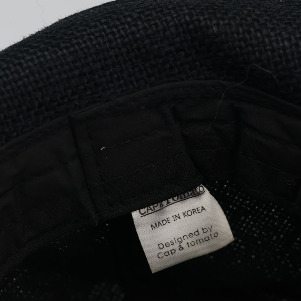 Thrifted Black Straw Fedora Hat | Multi-Color Striped Band