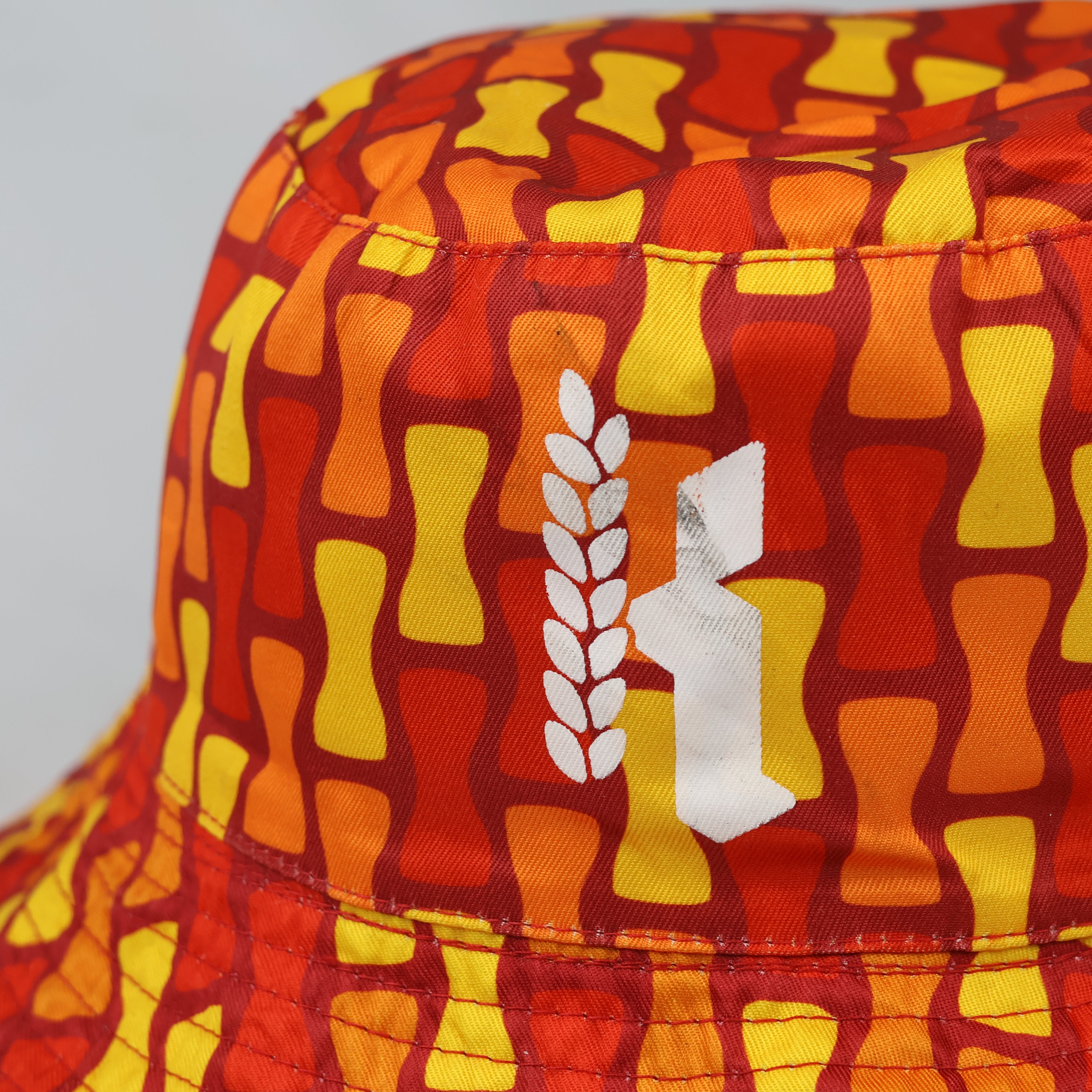Reversible Festival Bucket Hat with Built-in Bottle Opener – Retro Print