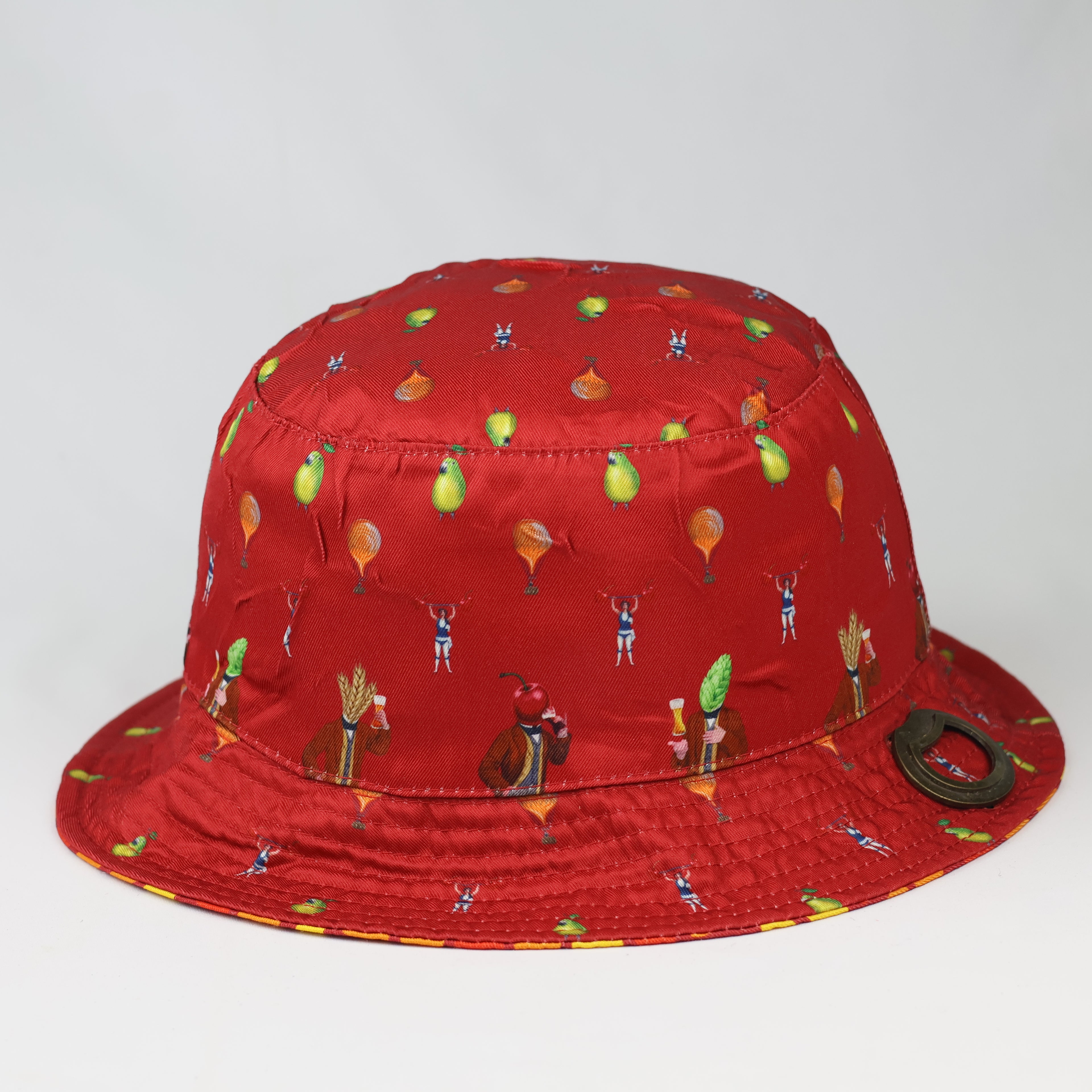 Reversible Festival Bucket Hat with Built-in Bottle Opener – Retro Print
