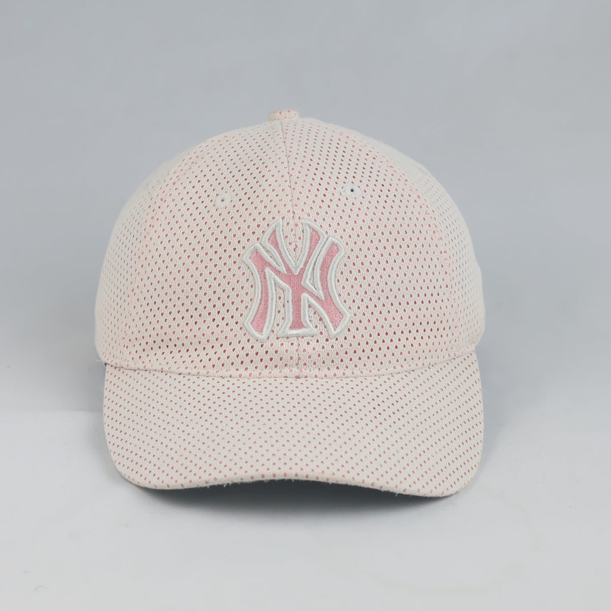Thrifted NY Yankees Pastel Pink Perforated Air Mesh Dad Hat | 10139