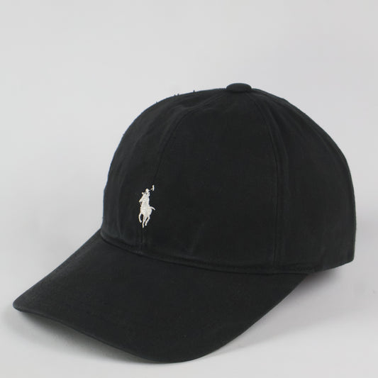 Polo Pony Logo Style Dad Hat - Black