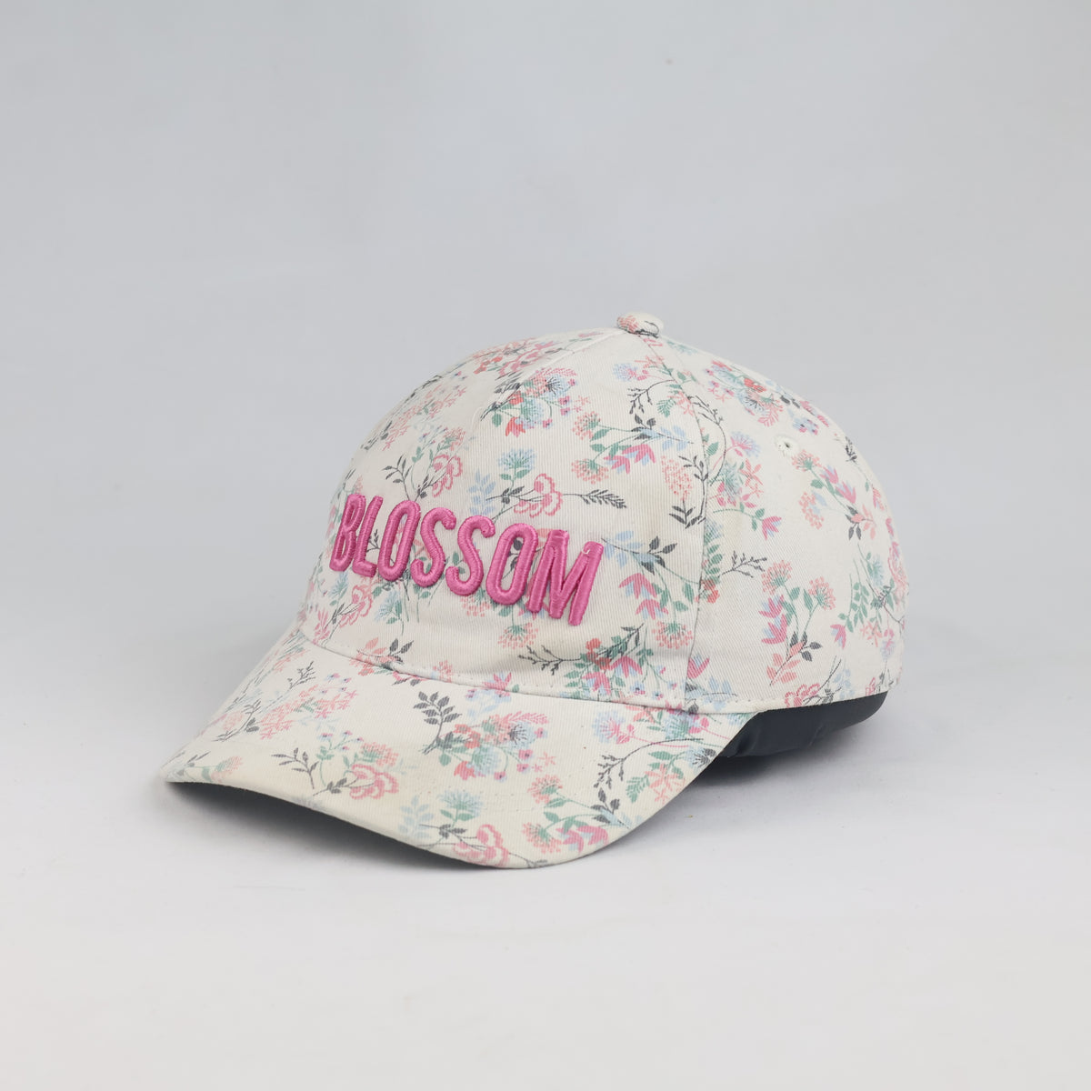 Thrifted All-Over Floral Print Pink Slogan Snapback Hat (57-58 cm) | 10119
