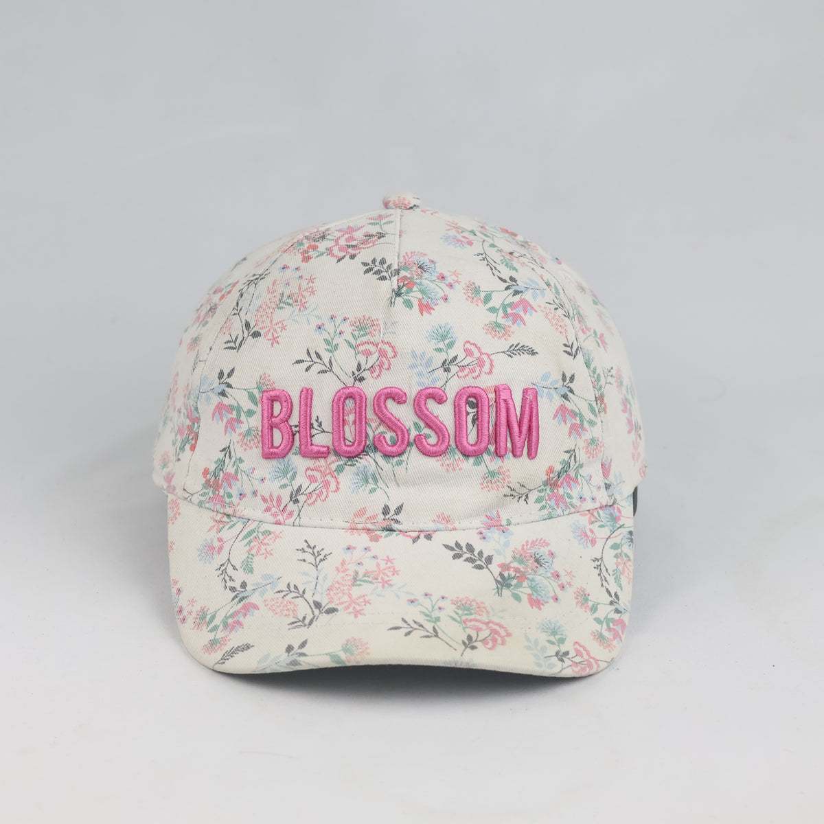 Thrifted All-Over Floral Print Pink Slogan Snapback Hat (57-58 cm) | 10119