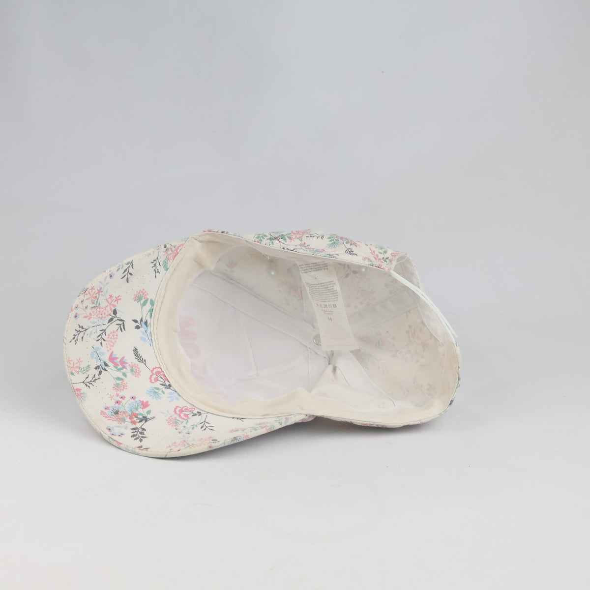 Thrifted All-Over Floral Print Pink Slogan Snapback Hat (57-58 cm) | 10119