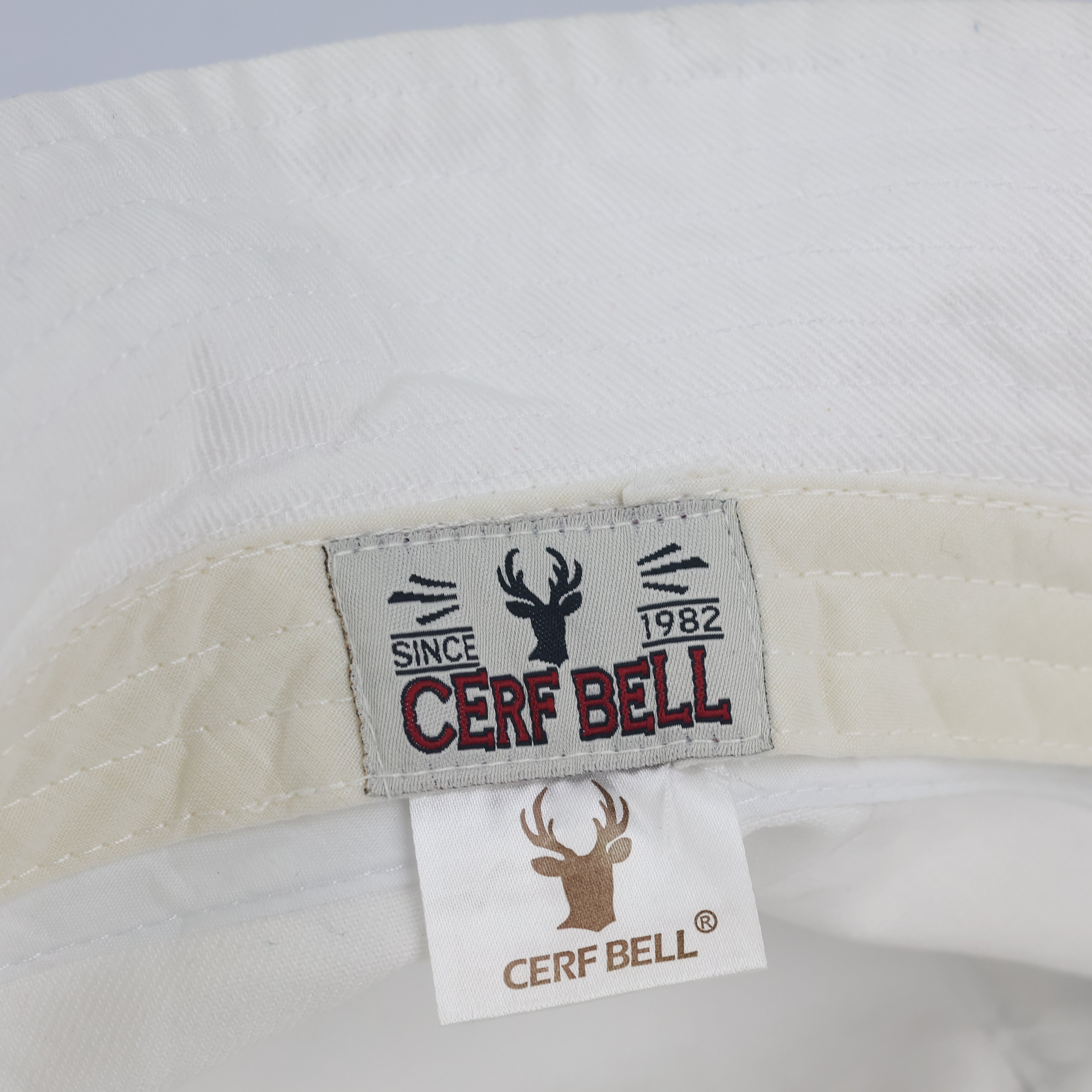 Vintage CERF BELL 1982 Series Thrifted Bucket Hat - White | Size 57-58cm Cap