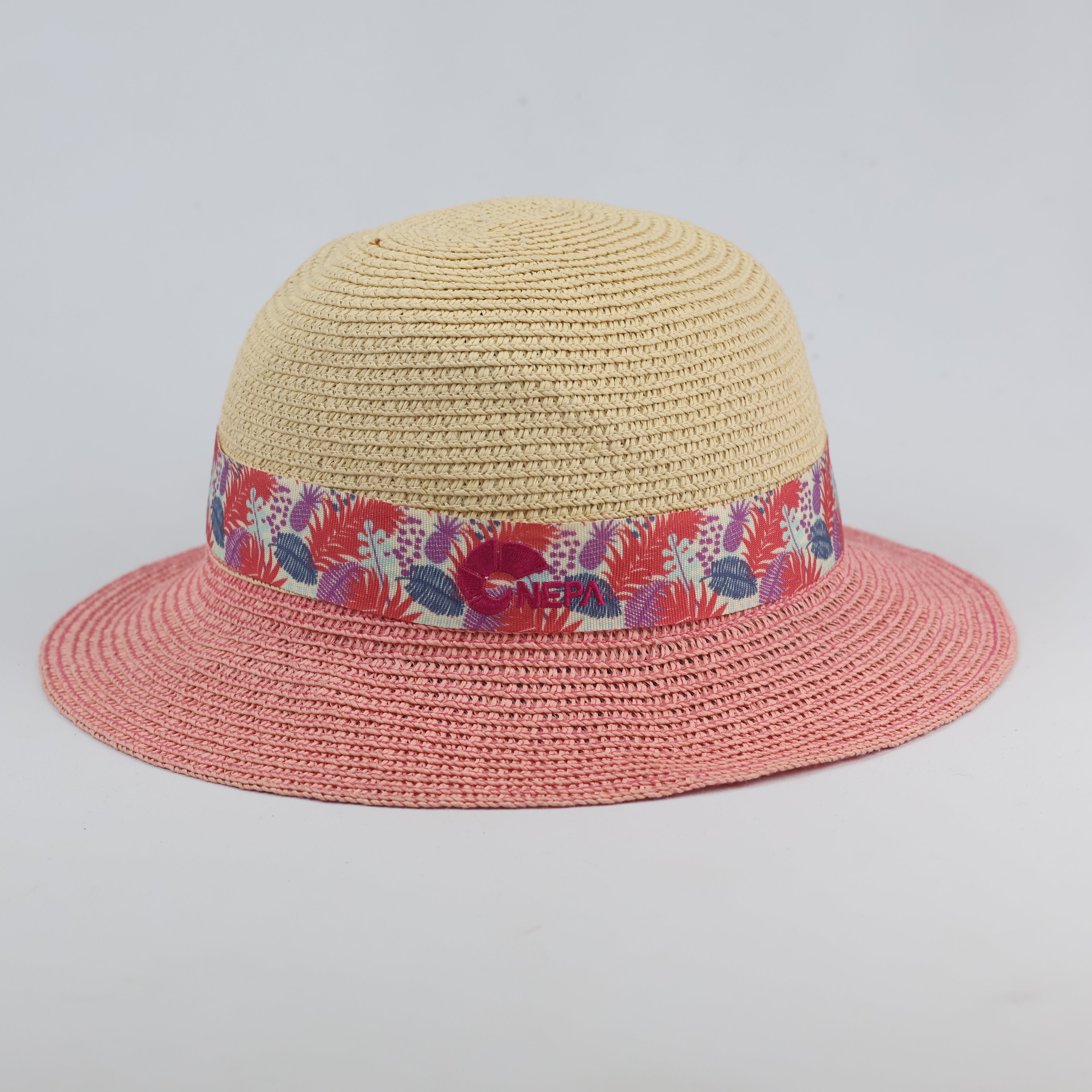 Thrifted Nepa Outdoor Straw Beach Hat | Tropical Ribbon Sun Cap