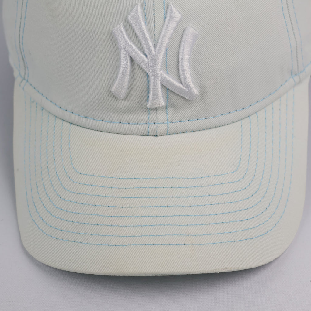Vintage New Era 9FORTY NY Yankees Thrifted  Cap - Ice Blue with Contrast Stitch