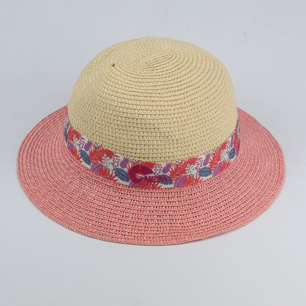 Thrifted Nepa Outdoor Straw Beach Hat | Tropical Ribbon Sun Cap