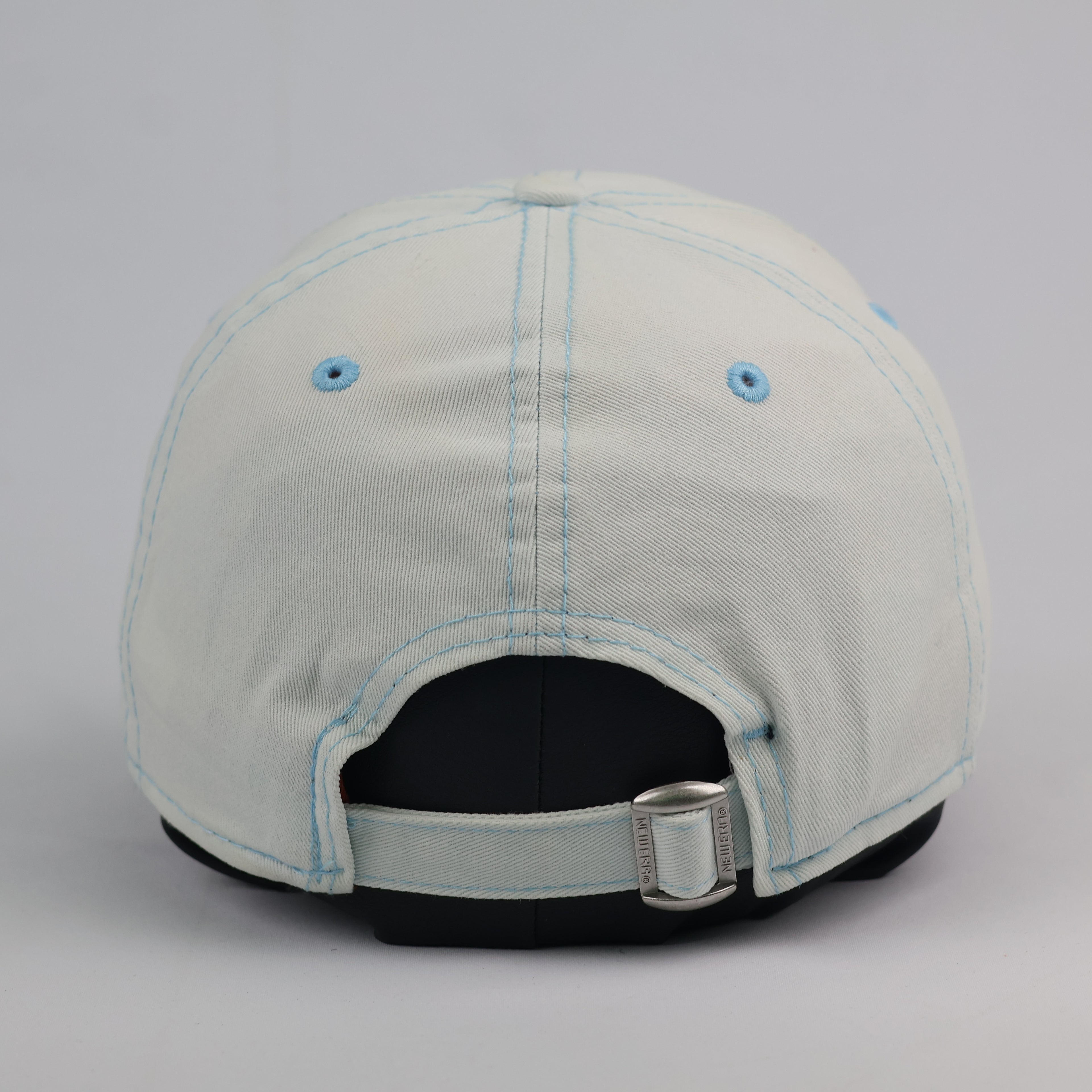 Vintage New Era 9FORTY NY Yankees Thrifted  Cap - Ice Blue with Contrast Stitch