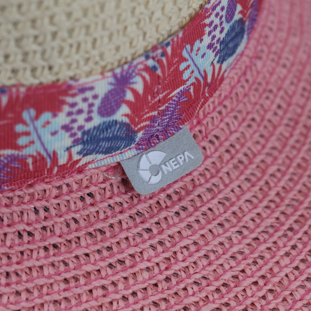 Thrifted Nepa Outdoor Straw Beach Hat | Tropical Ribbon Sun Cap