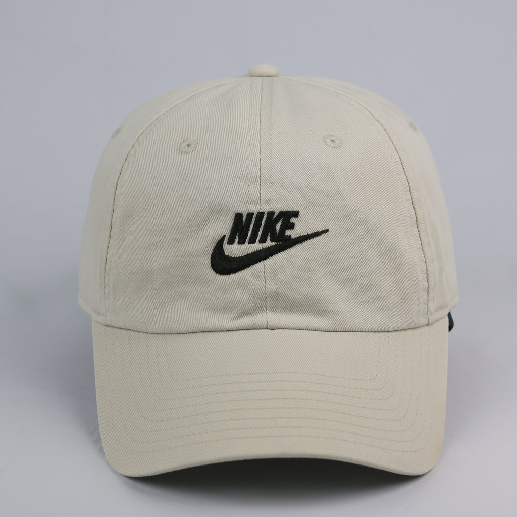 Vintage Nike Heritage86 Futura Swoosh Thrifted Cap - Beige/Cream Twill