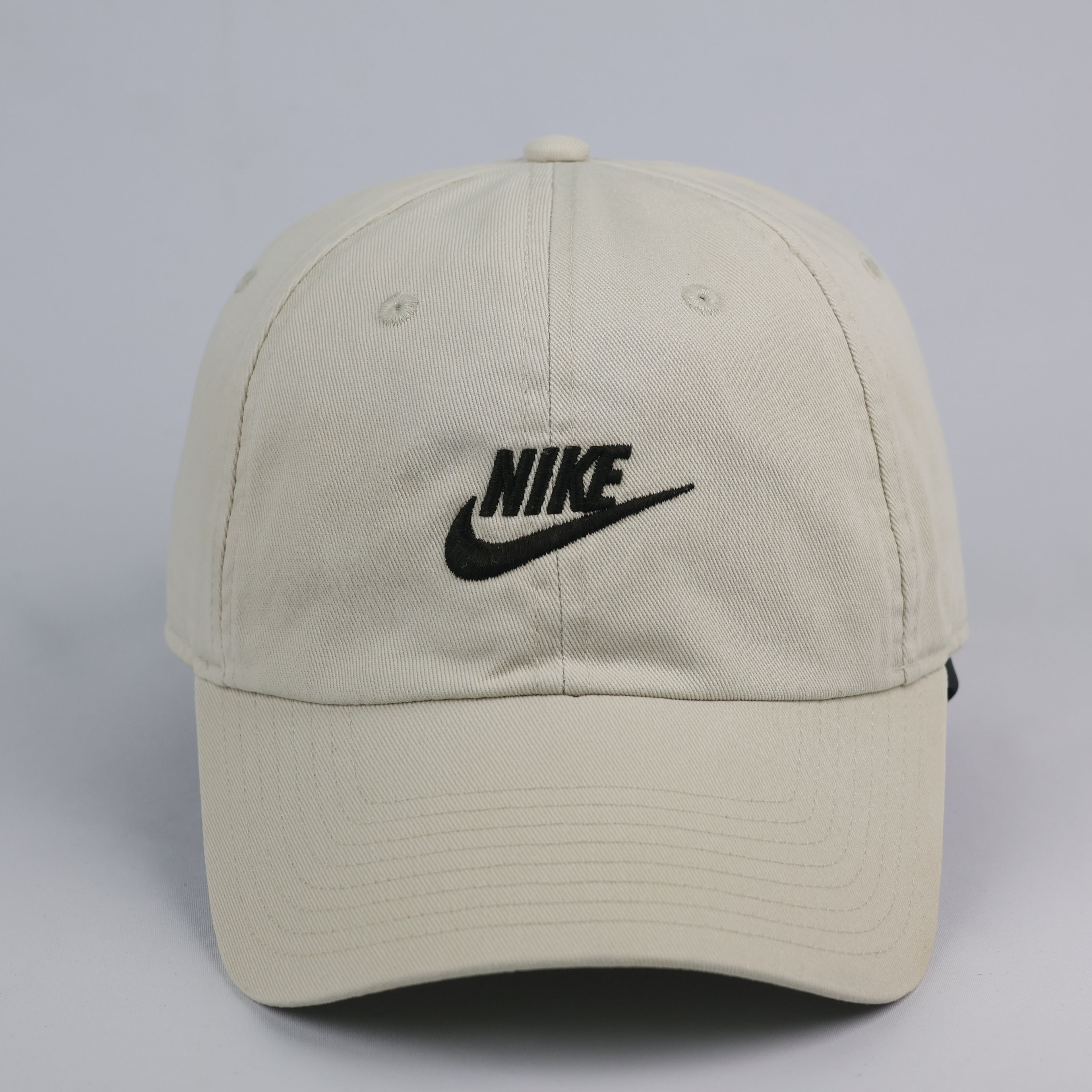 Vintage Nike Heritage86 Futura Swoosh Thrifted Cap - Beige/Cream Twill