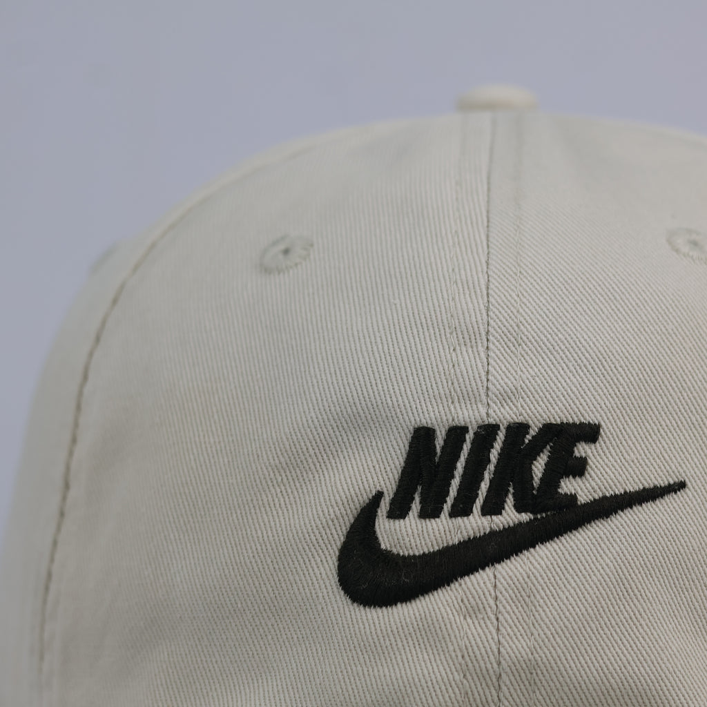 Vintage Nike Heritage86 Futura Swoosh Thrifted Cap - Beige/Cream Twill