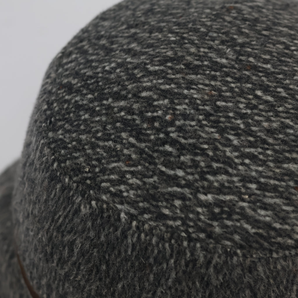 Thrifted Japanese Wool Cloche Hat | Grey Flecked Bucket Cap