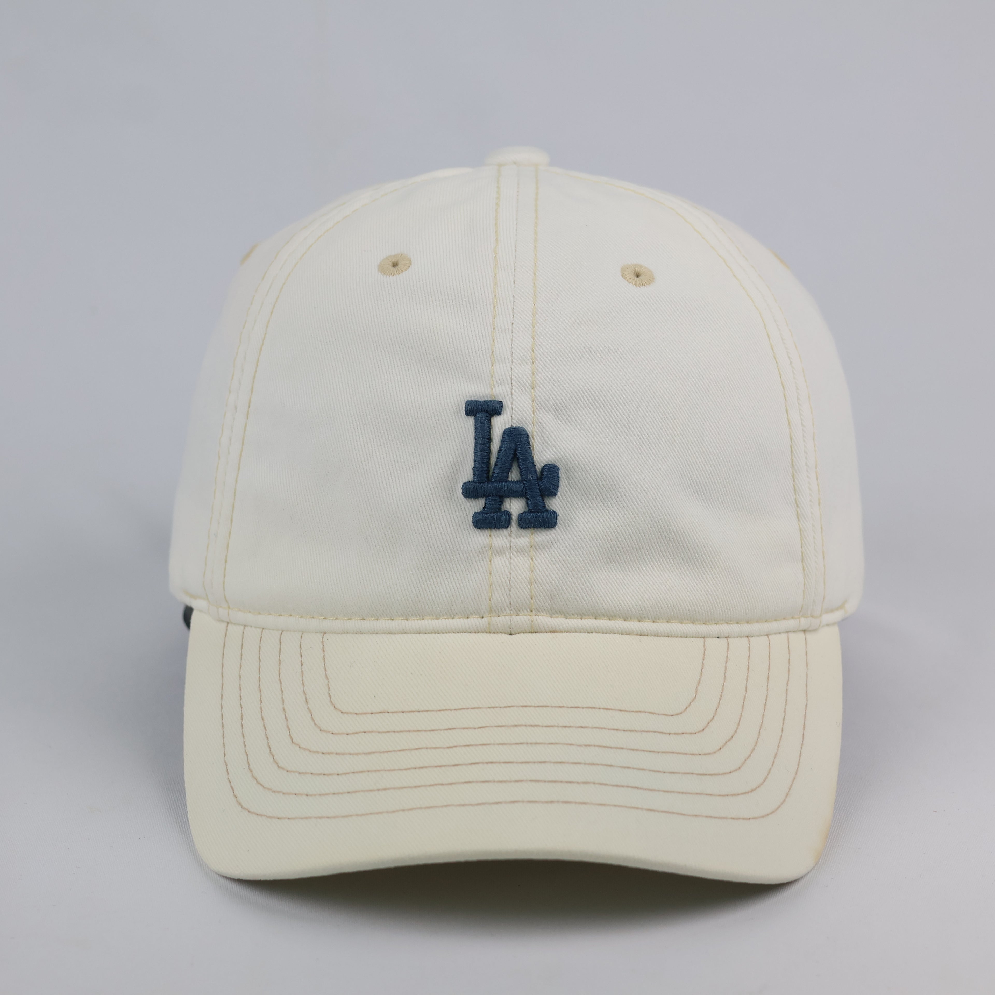 Vintage MLB Los Angeles Dodgers Thrifted Cap - Cream Washed Cotton Twill