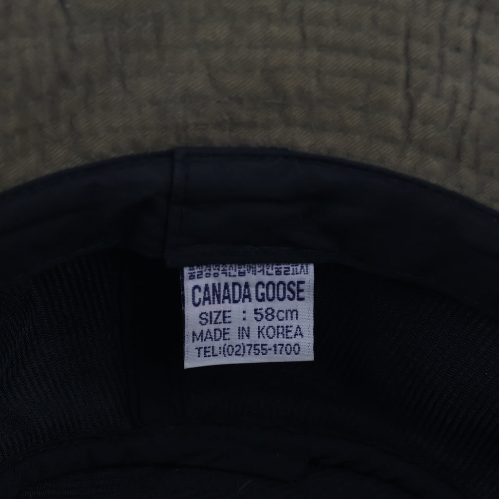 Thrifted Olive Green Fleece & Corduroy Band Sun Winter Bucket Hat - 58 cm