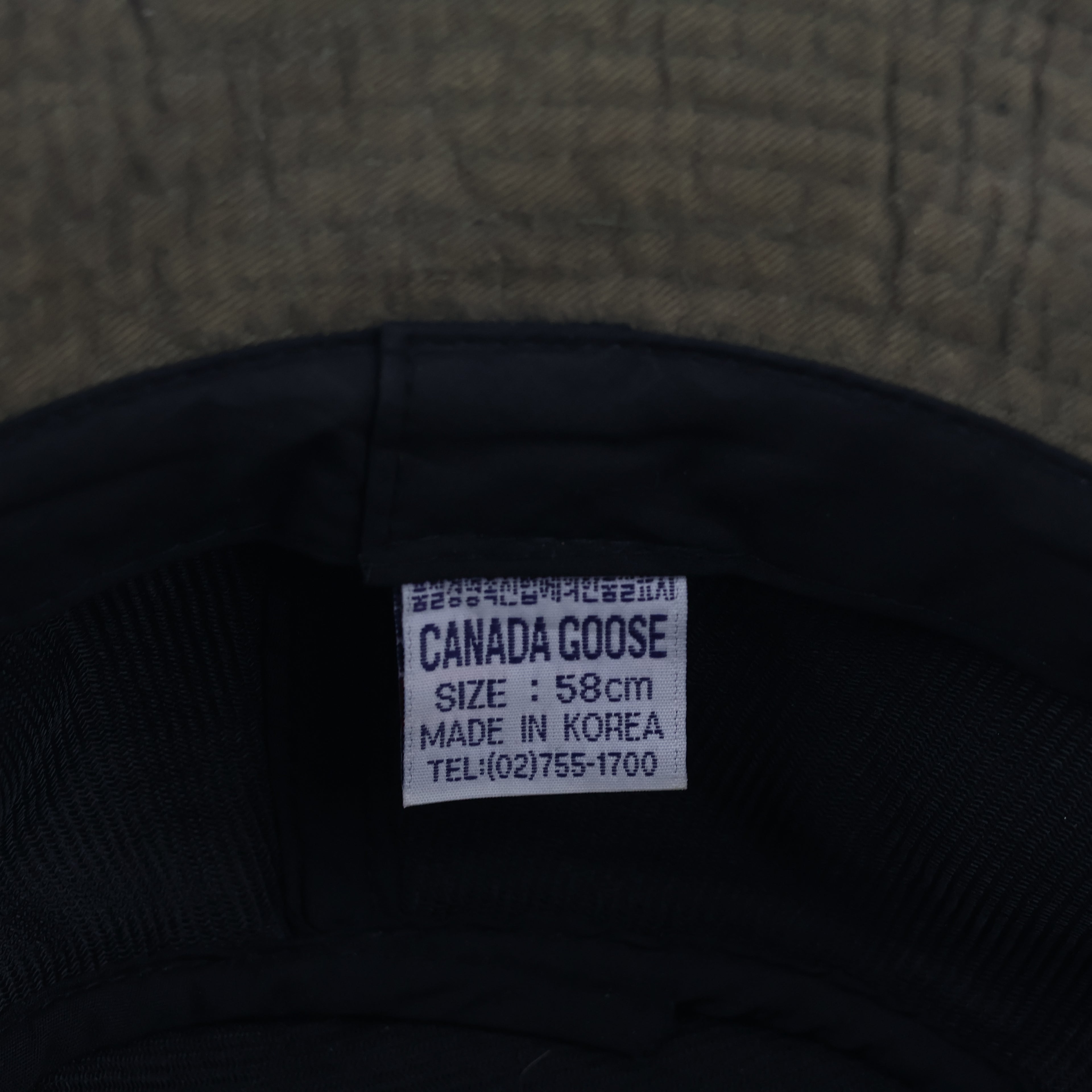Thrifted Olive Green Fleece & Corduroy Band Sun Winter Bucket Hat - 58 cm