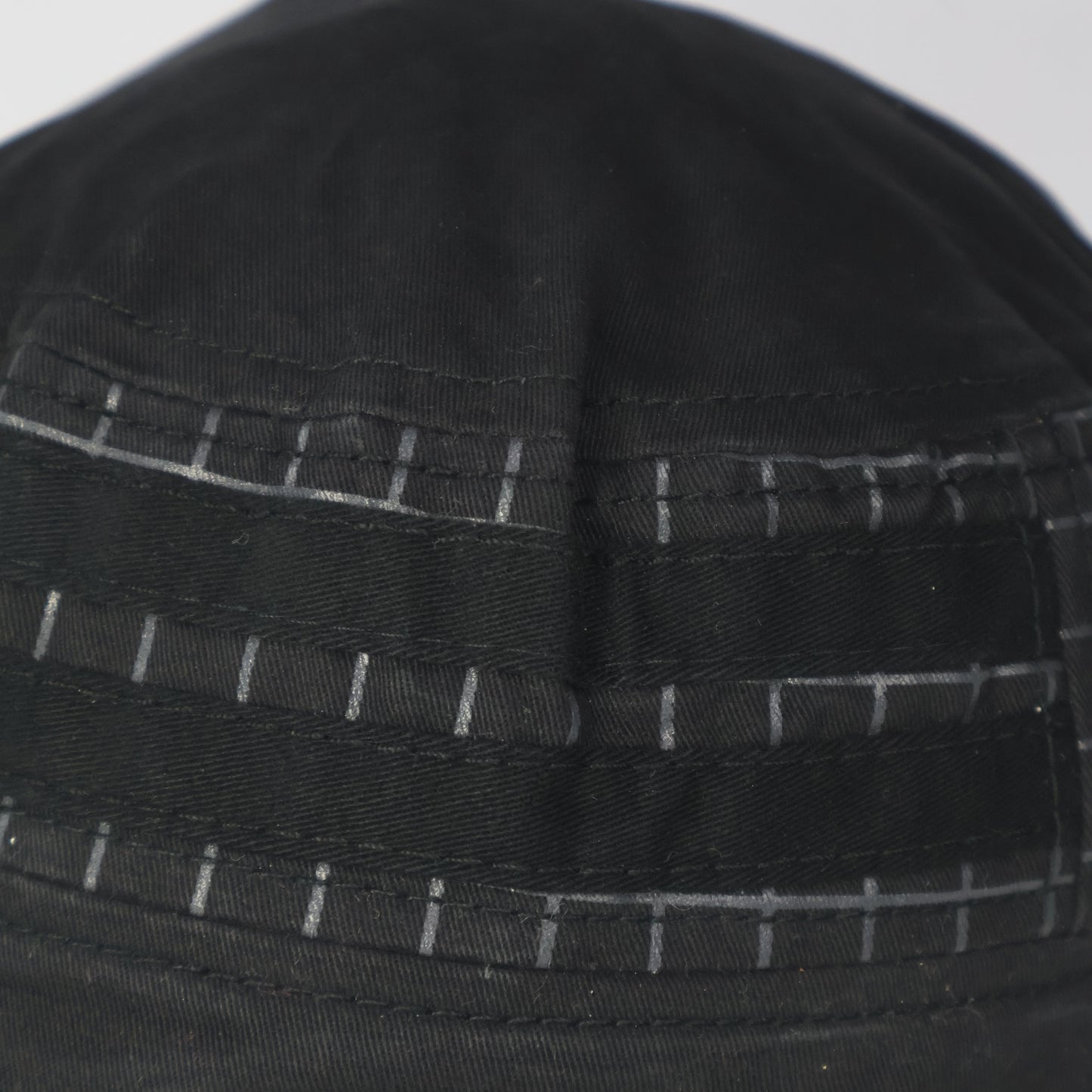 Black Cadet Cap with Grid Print Details