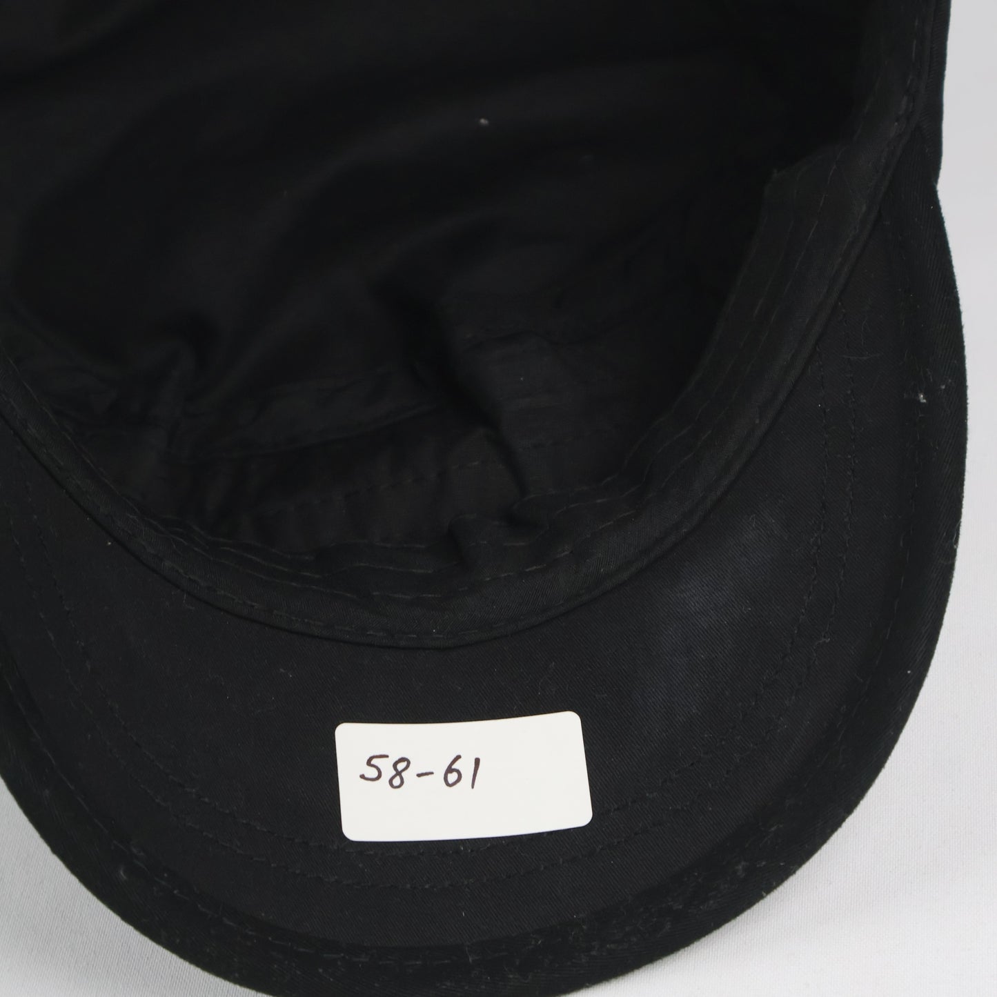 Black Cadet Cap with Grid Print Details