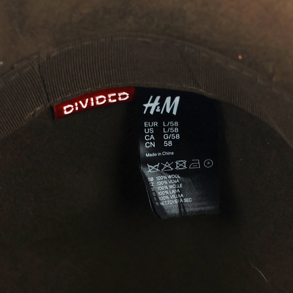 H&M Divided Brown Wool Cloche Thrifted Hat | Vintage Style Bow Cap | Size L/58