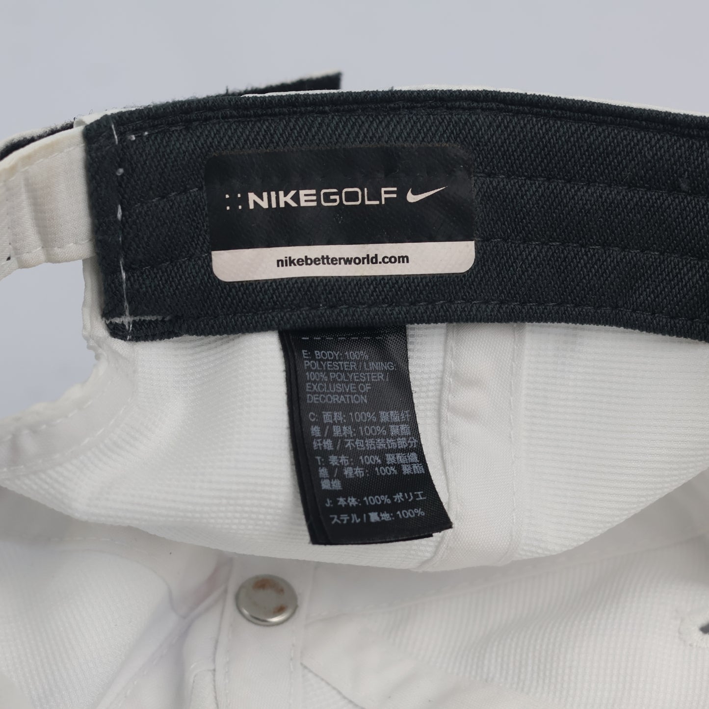 Nike Golf Dri-FIT Adjustable Performance Thrifted Hat – White/Black