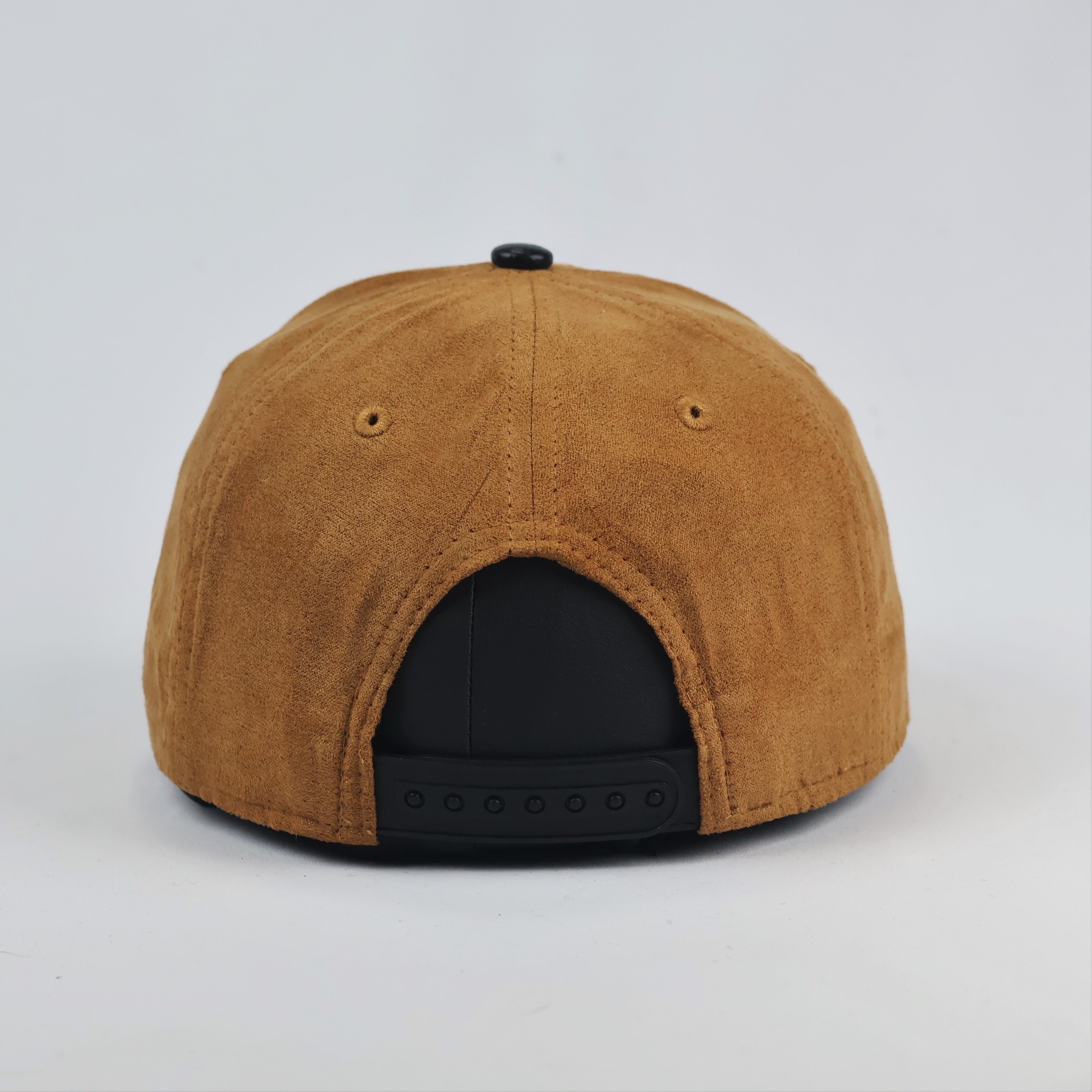 Los Angeles Script Snapback Hat – Camel Suede & Faux Snakeskin Brim