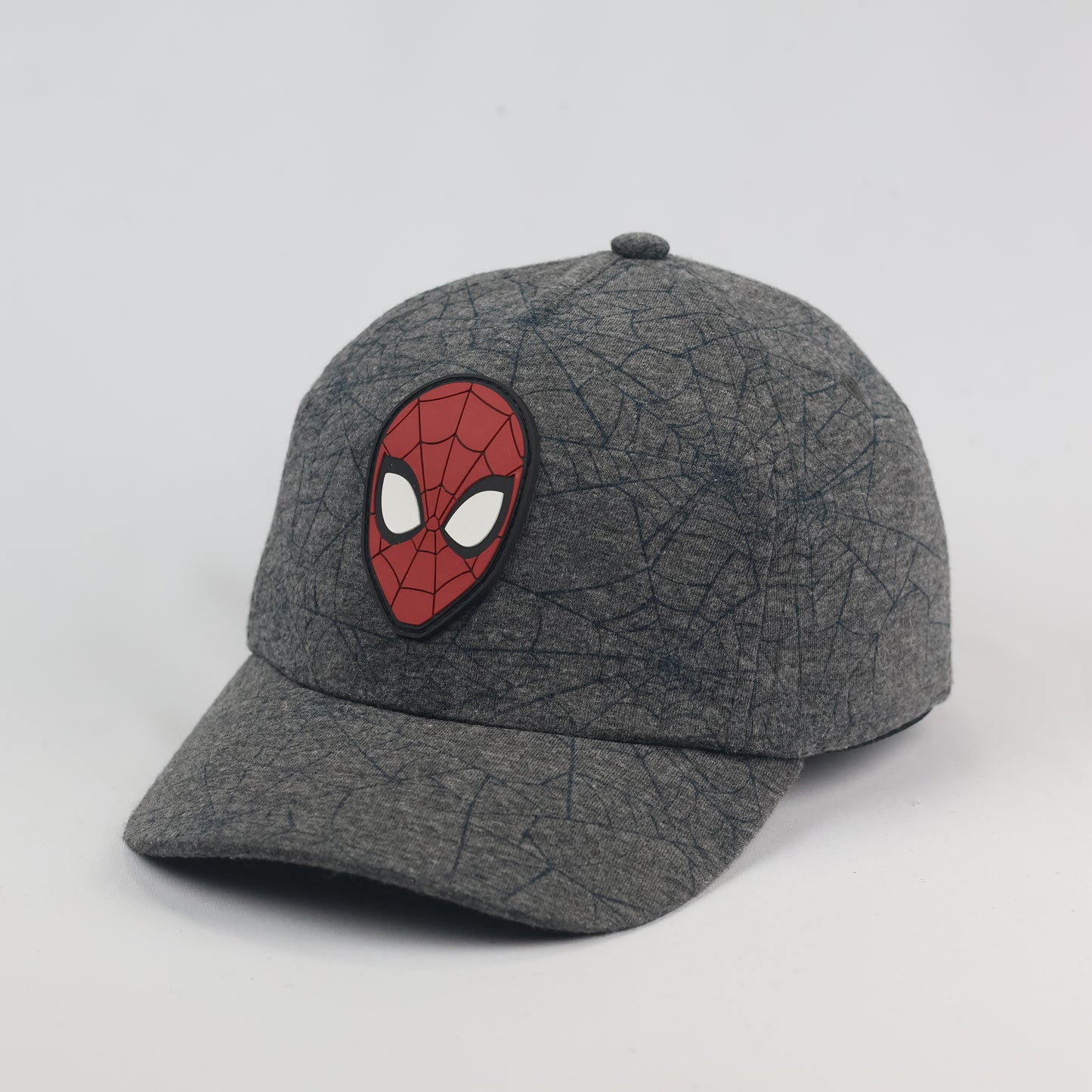 Marvel Spider-Man Baseball Thrifted Cap | Grey Web Pattern Hat | Adjustable Kids/Youth