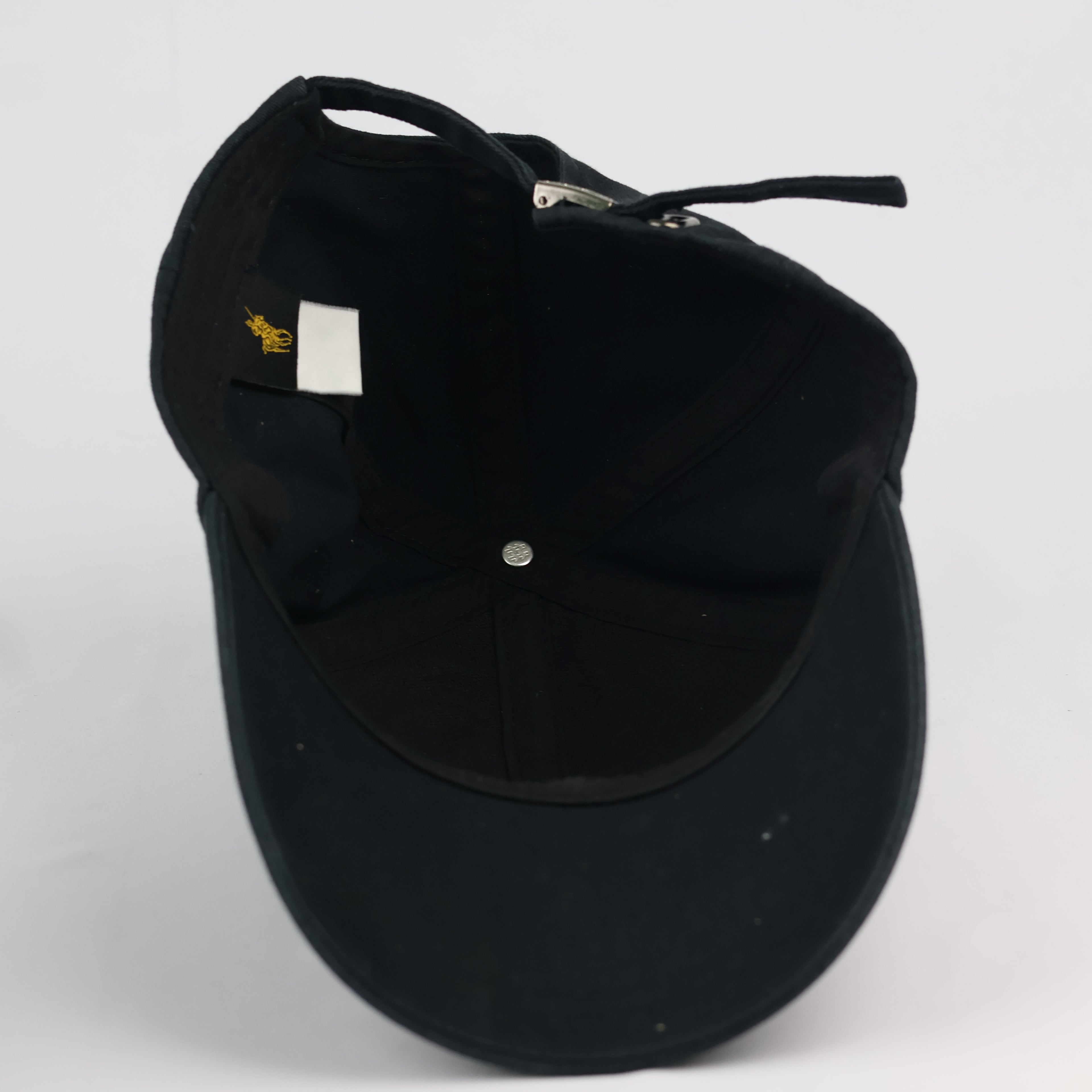 Vintage Polo Ralph Lauren Thrifted Cap - Black Chino Twill with White Logo