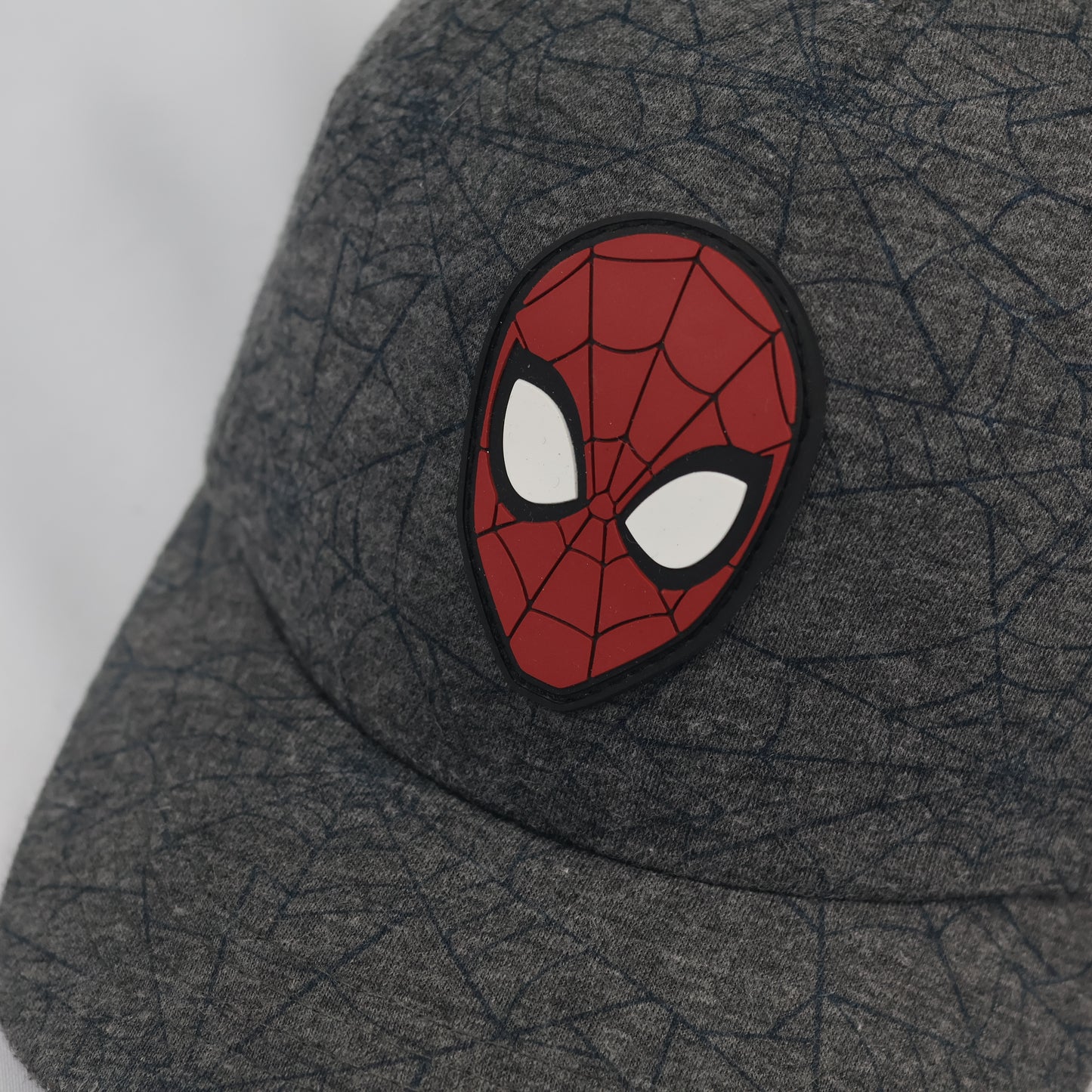 Marvel Spider-Man Baseball Thrifted Cap | Grey Web Pattern Hat | Adjustable Kids/Youth