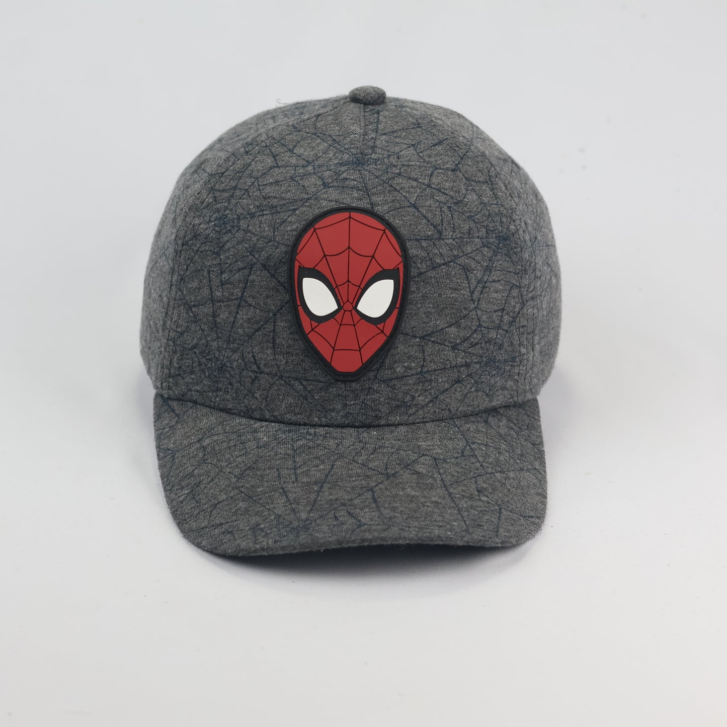 Marvel Spider-Man Baseball Thrifted Cap | Grey Web Pattern Hat | Adjustable Kids/Youth