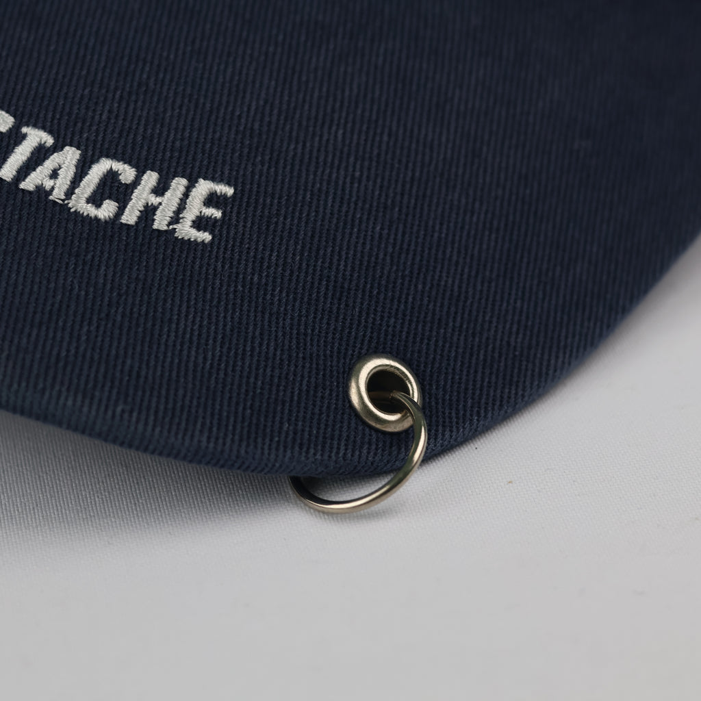 Gentleman's Moustache embroidered Thrifted cap - Pierced brim - 56-58cm