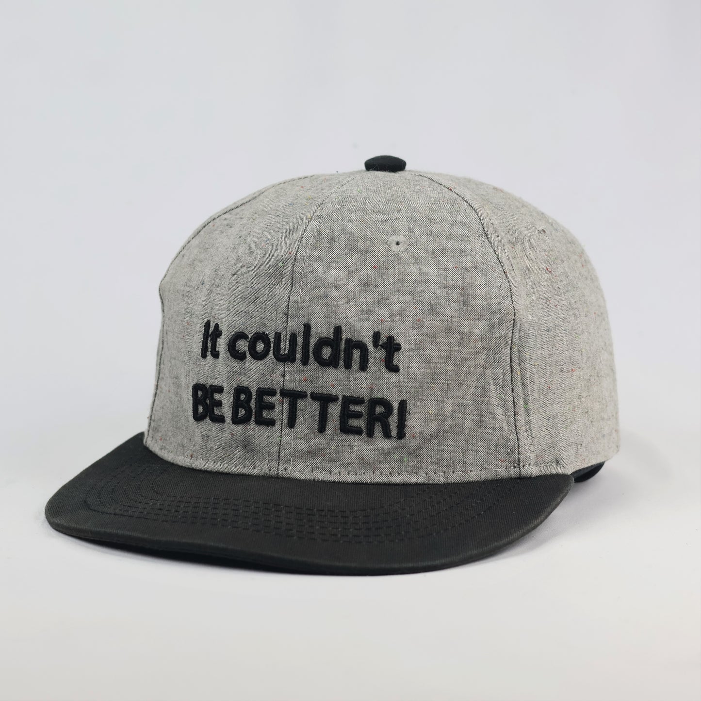 "It Couldn't Be Better" Graphic Snapback - Grey & Black New York Thrifted Cap