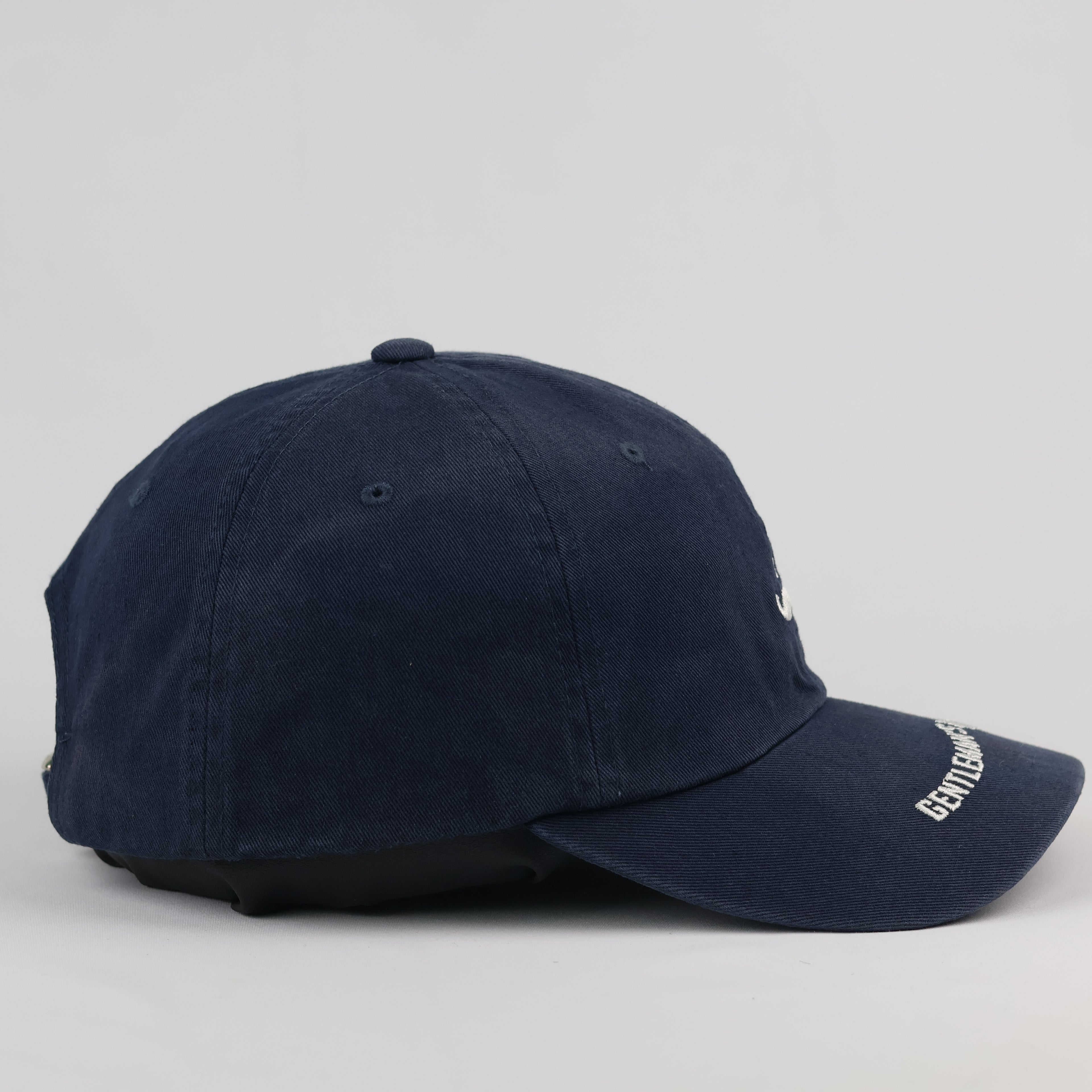 Gentleman's Moustache embroidered Thrifted cap - Pierced brim - 56-58cm