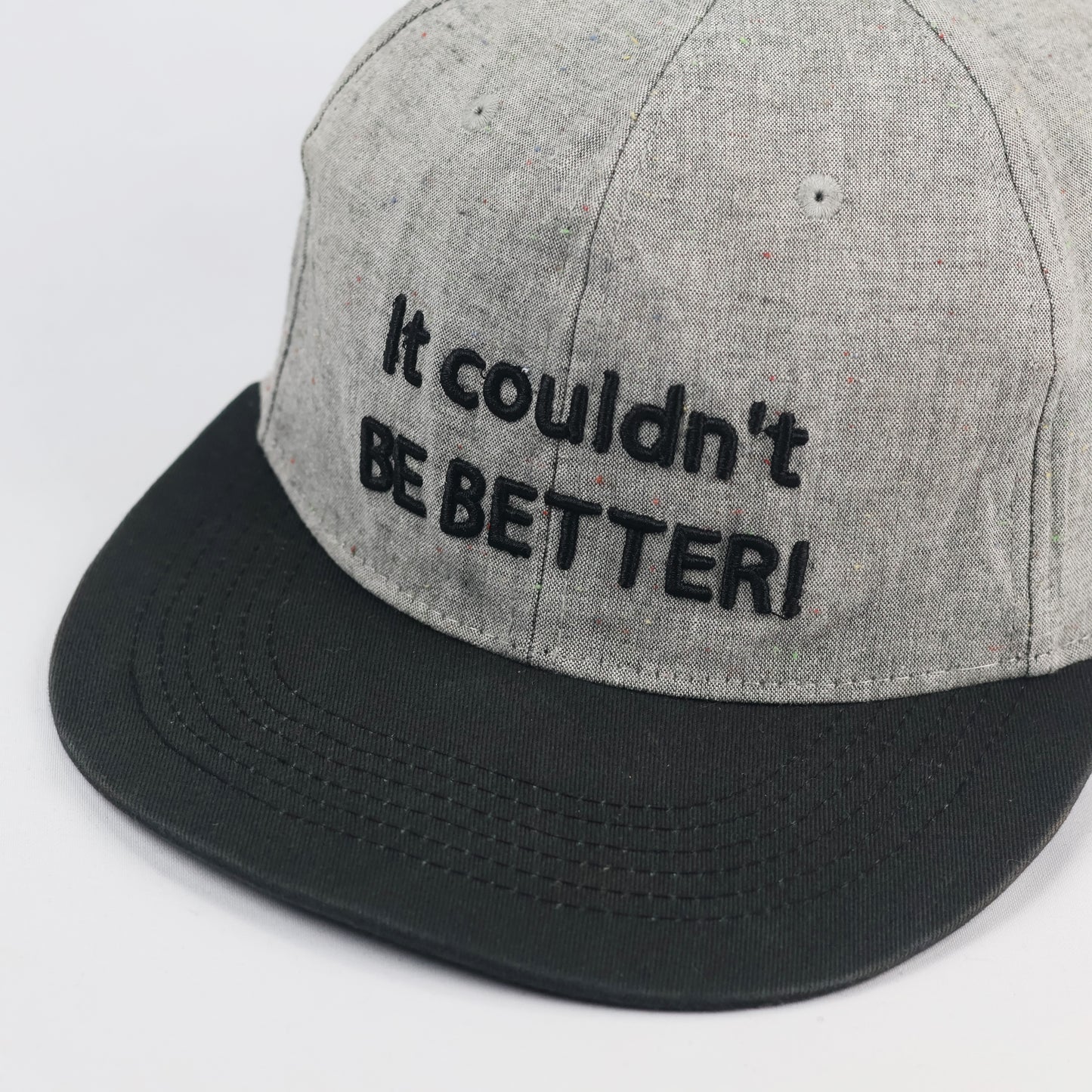 "It Couldn't Be Better" Graphic Snapback - Grey & Black New York Thrifted Cap
