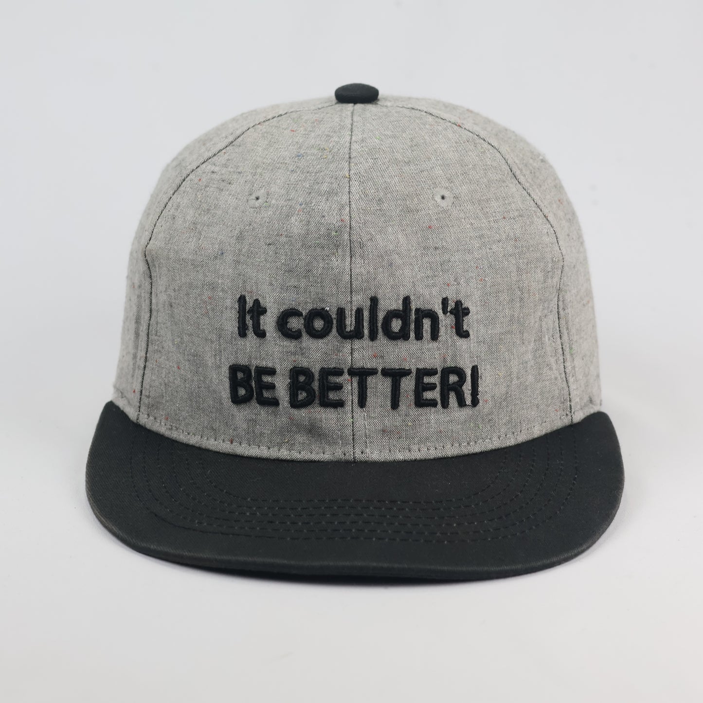 "It Couldn't Be Better" Graphic Snapback - Grey & Black New York Thrifted Cap