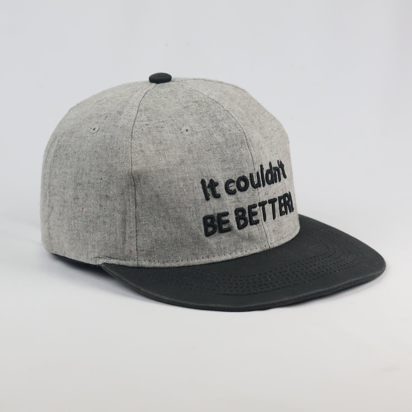 "It Couldn't Be Better" Graphic Snapback - Grey & Black New York Thrifted Cap